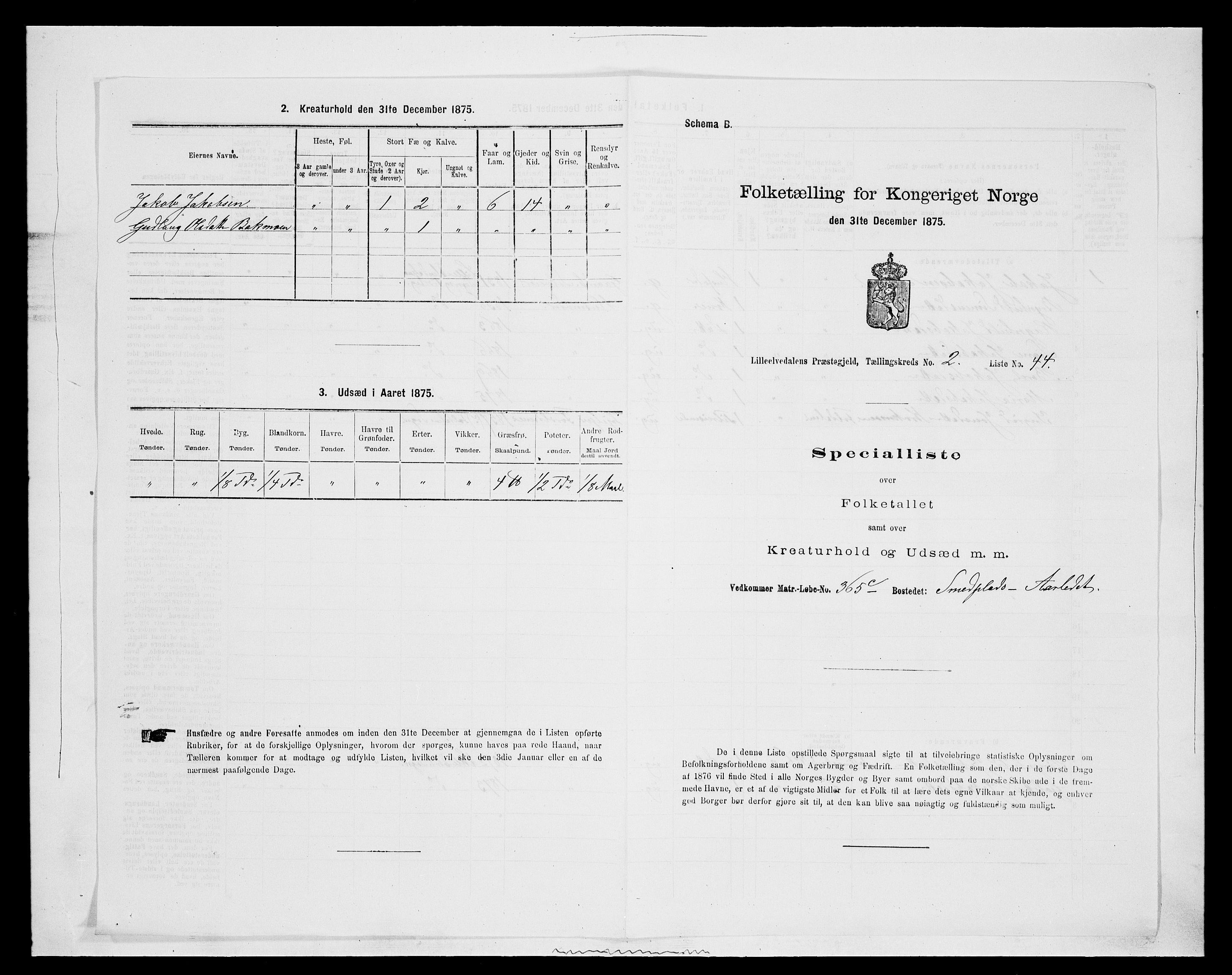 SAH, 1875 census for 0438P Lille Elvedalen, 1875, p. 306