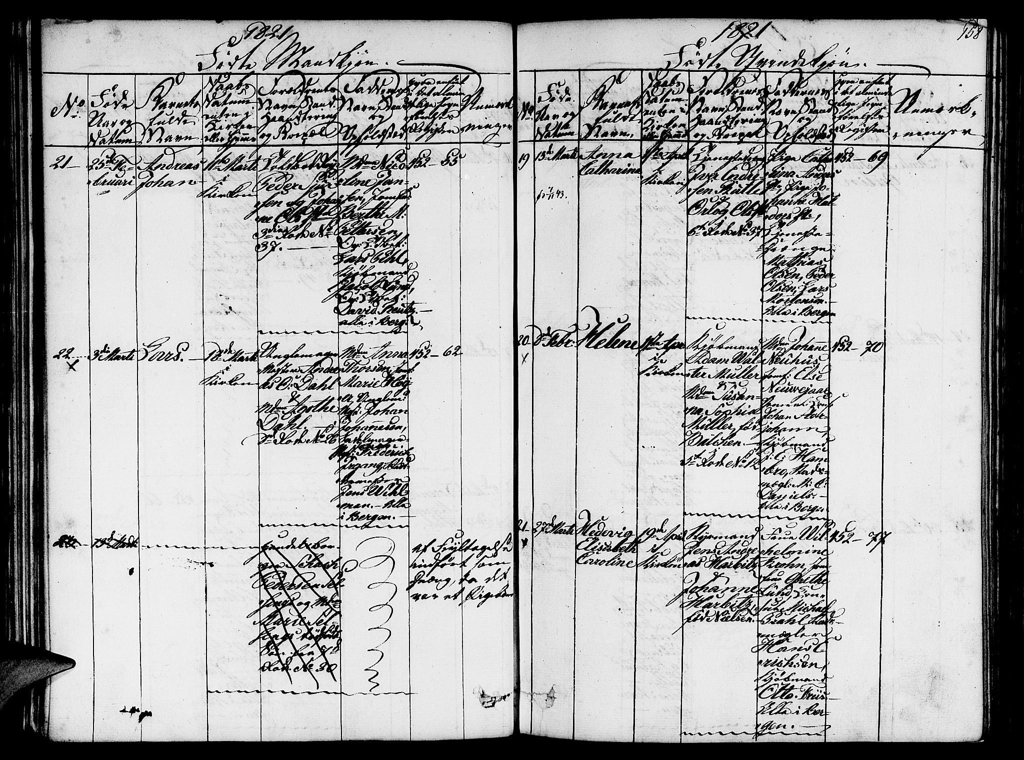 Nykirken Sokneprestembete, AV/SAB-A-77101/H/Hab/L0003: Parish register (copy) no. A 4, 1816-1821, p. 158