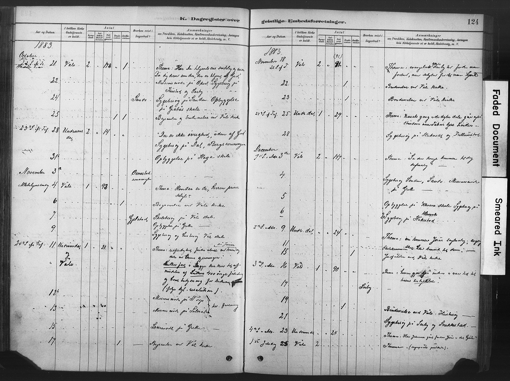 Våle kirkebøker, AV/SAKO-A-334/F/Fb/L0002: Parish register (official) no. II 2, 1878-1907, p. 124