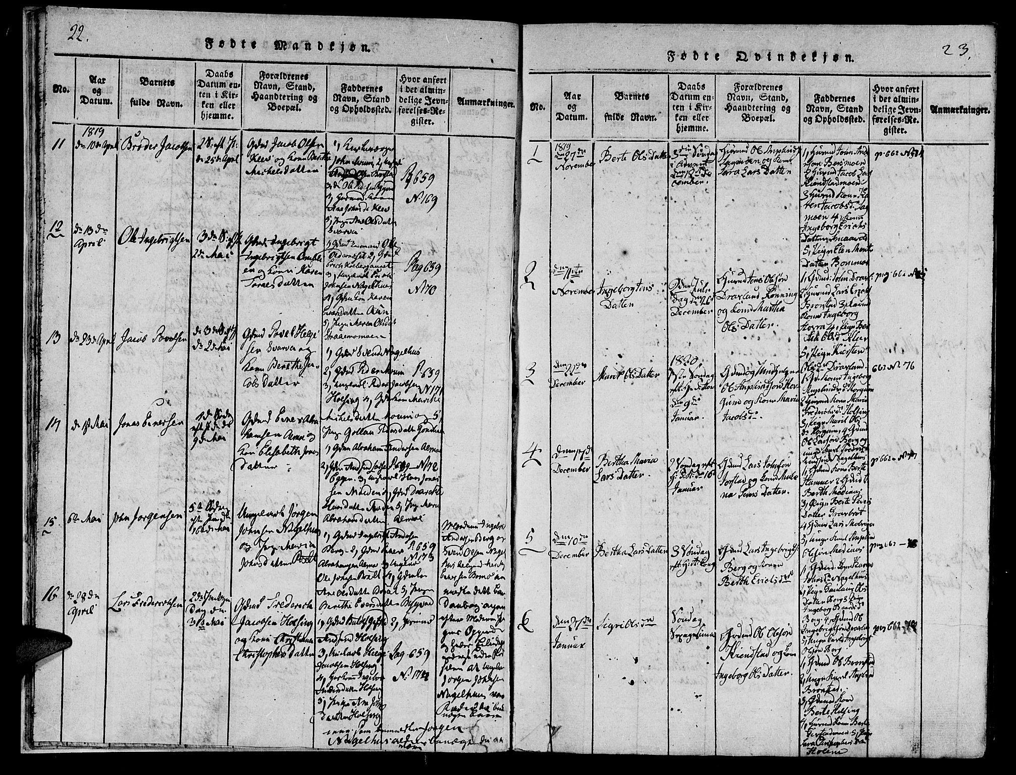 Ministerialprotokoller, klokkerbøker og fødselsregistre - Nord-Trøndelag, AV/SAT-A-1458/749/L0479: Parish register (copy) no. 749C01, 1817-1829, p. 22-23