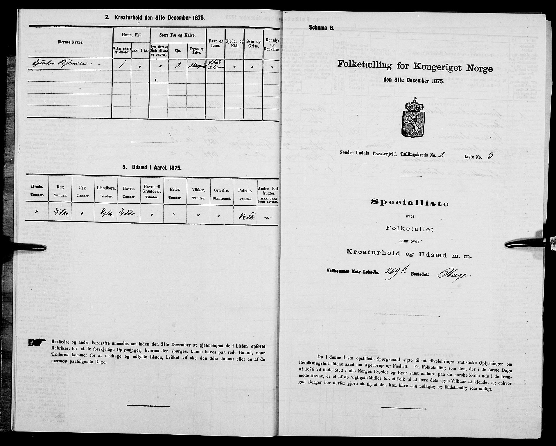 SAK, 1875 census for 1029P Sør-Audnedal, 1875, p. 205