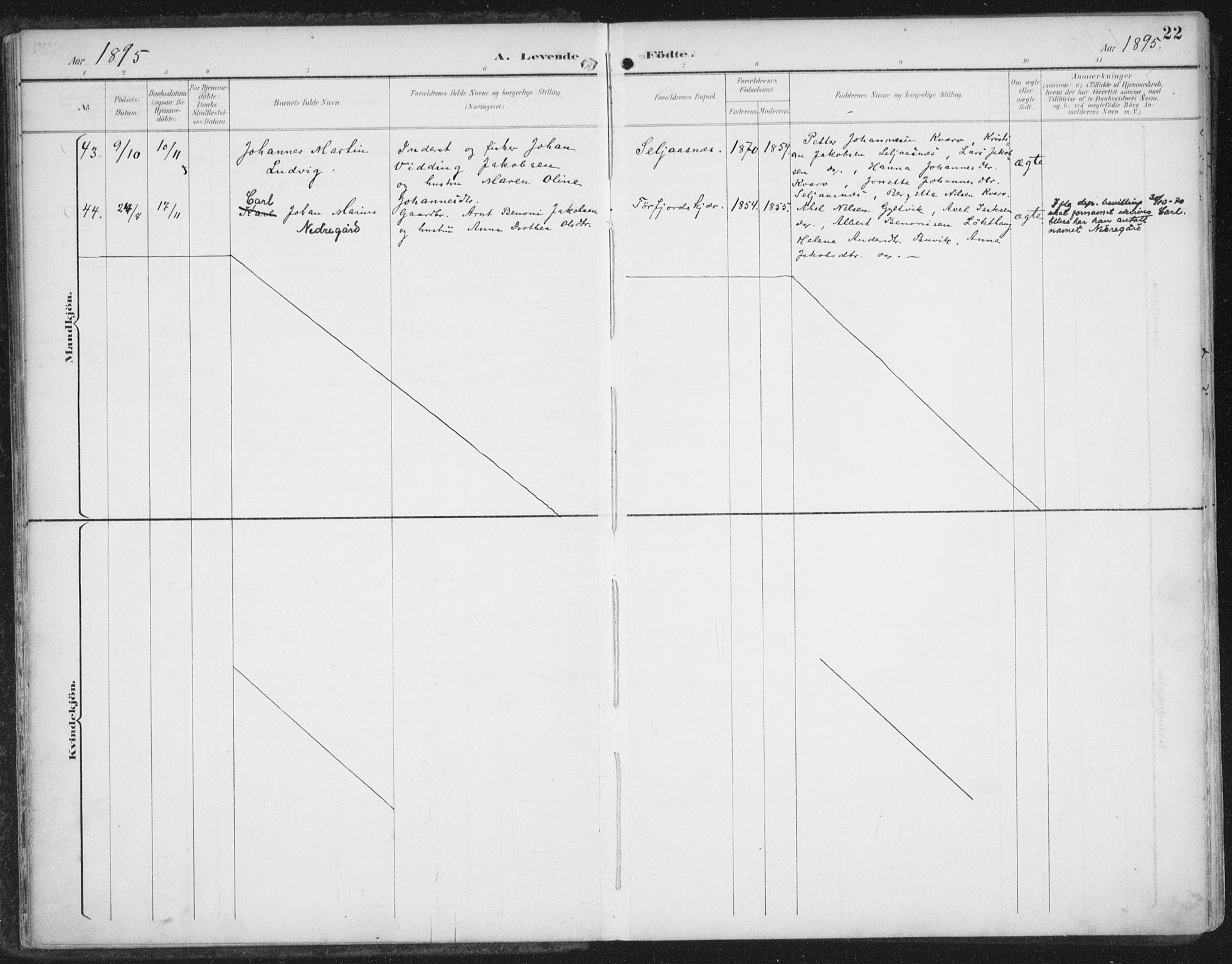Ministerialprotokoller, klokkerbøker og fødselsregistre - Nordland, SAT/A-1459/854/L0779: Parish register (official) no. 854A02, 1892-1909, p. 22