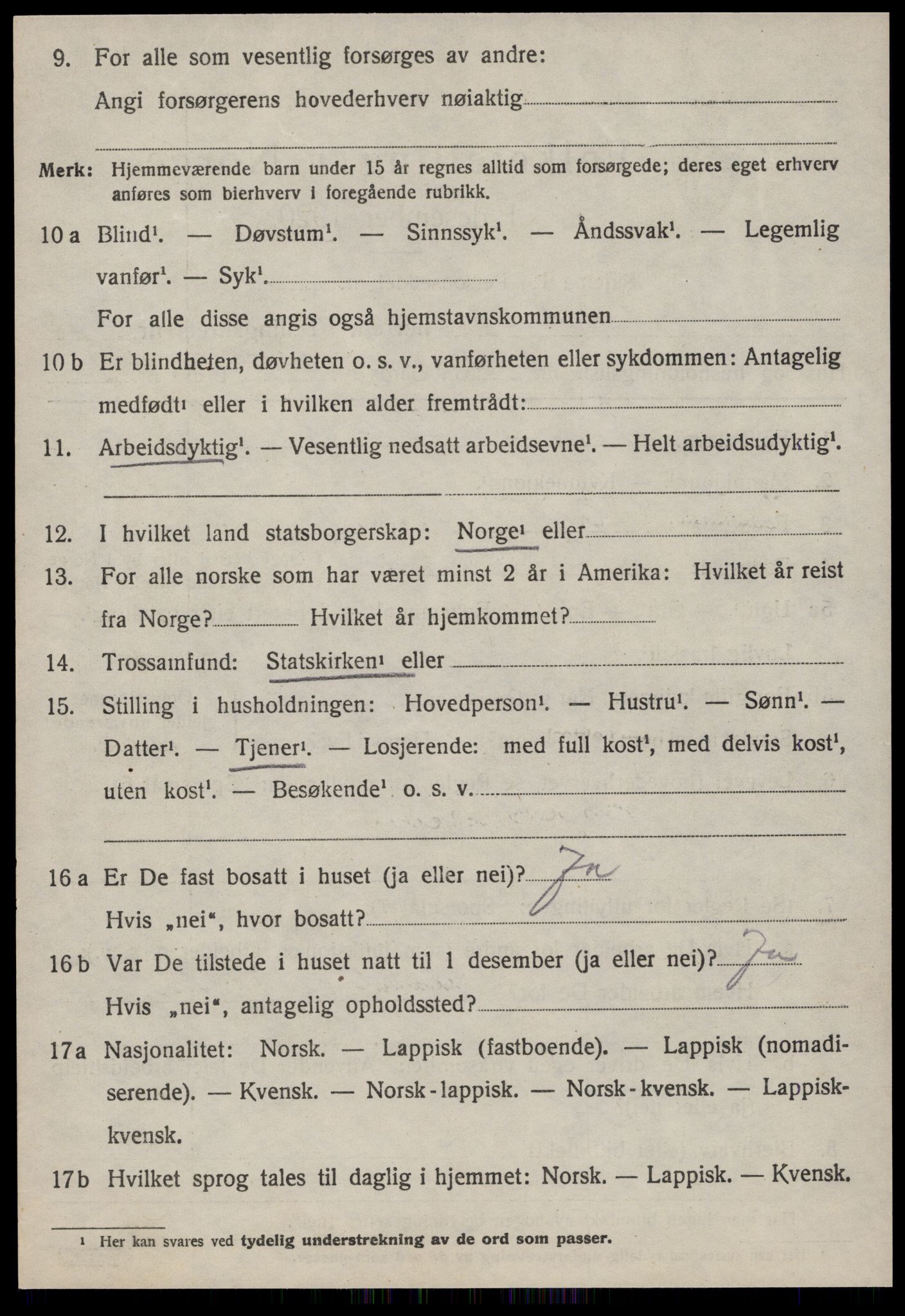 SAT, 1920 census for Meldal, 1920, p. 9996