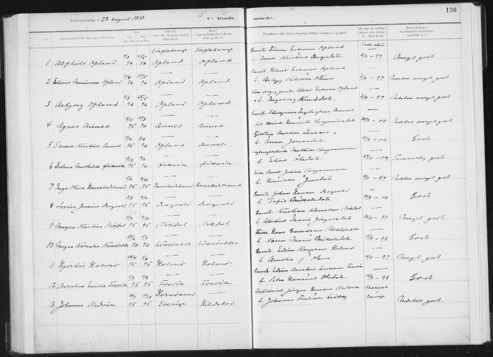 Ministerialprotokoller, klokkerbøker og fødselsregistre - Nord-Trøndelag, AV/SAT-A-1458/771/L0597: Parish register (official) no. 771A04, 1885-1910, p. 126