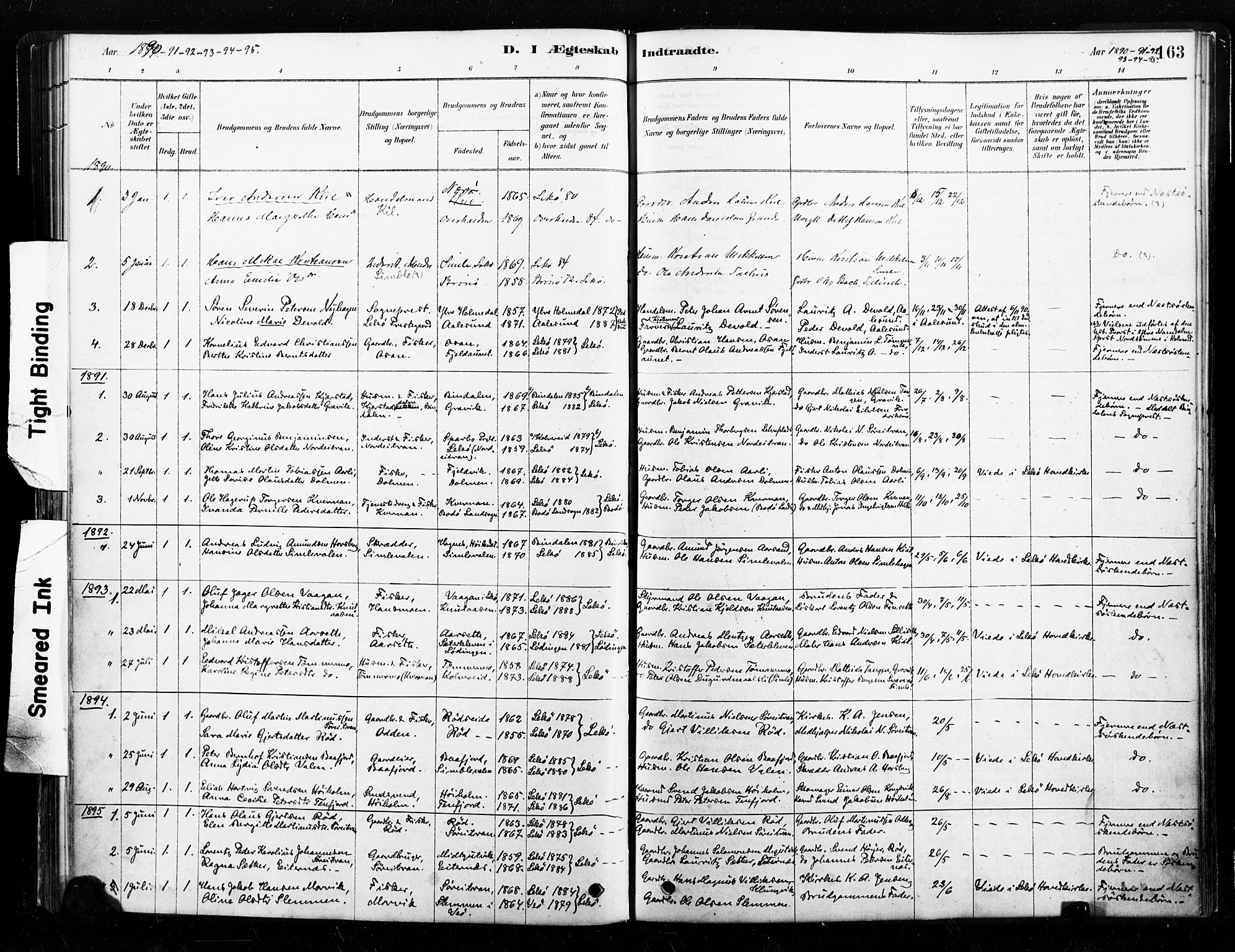 Ministerialprotokoller, klokkerbøker og fødselsregistre - Nord-Trøndelag, SAT/A-1458/789/L0705: Parish register (official) no. 789A01, 1878-1910, p. 163