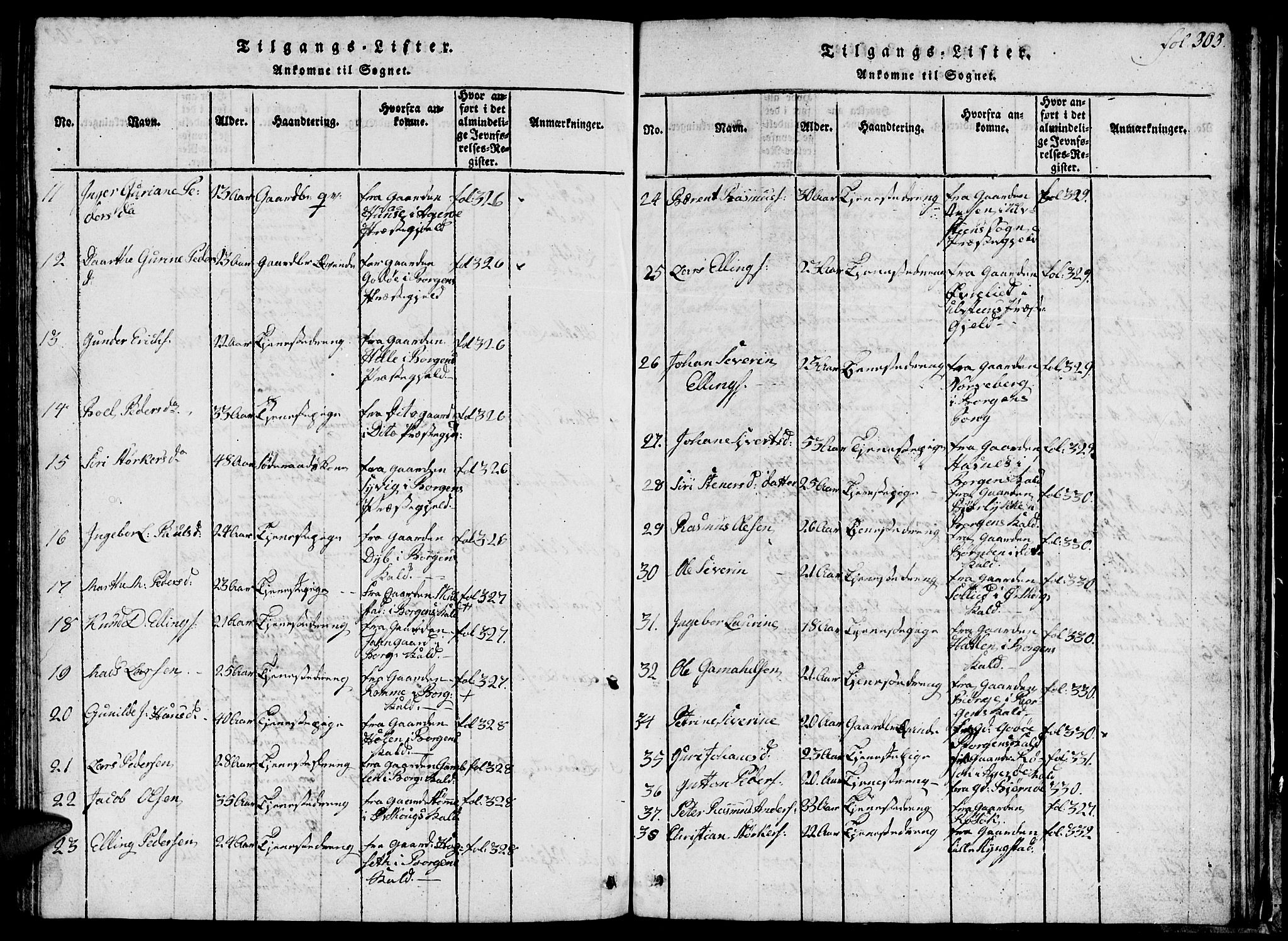 Ministerialprotokoller, klokkerbøker og fødselsregistre - Møre og Romsdal, AV/SAT-A-1454/536/L0506: Parish register (copy) no. 536C01, 1818-1859, p. 303