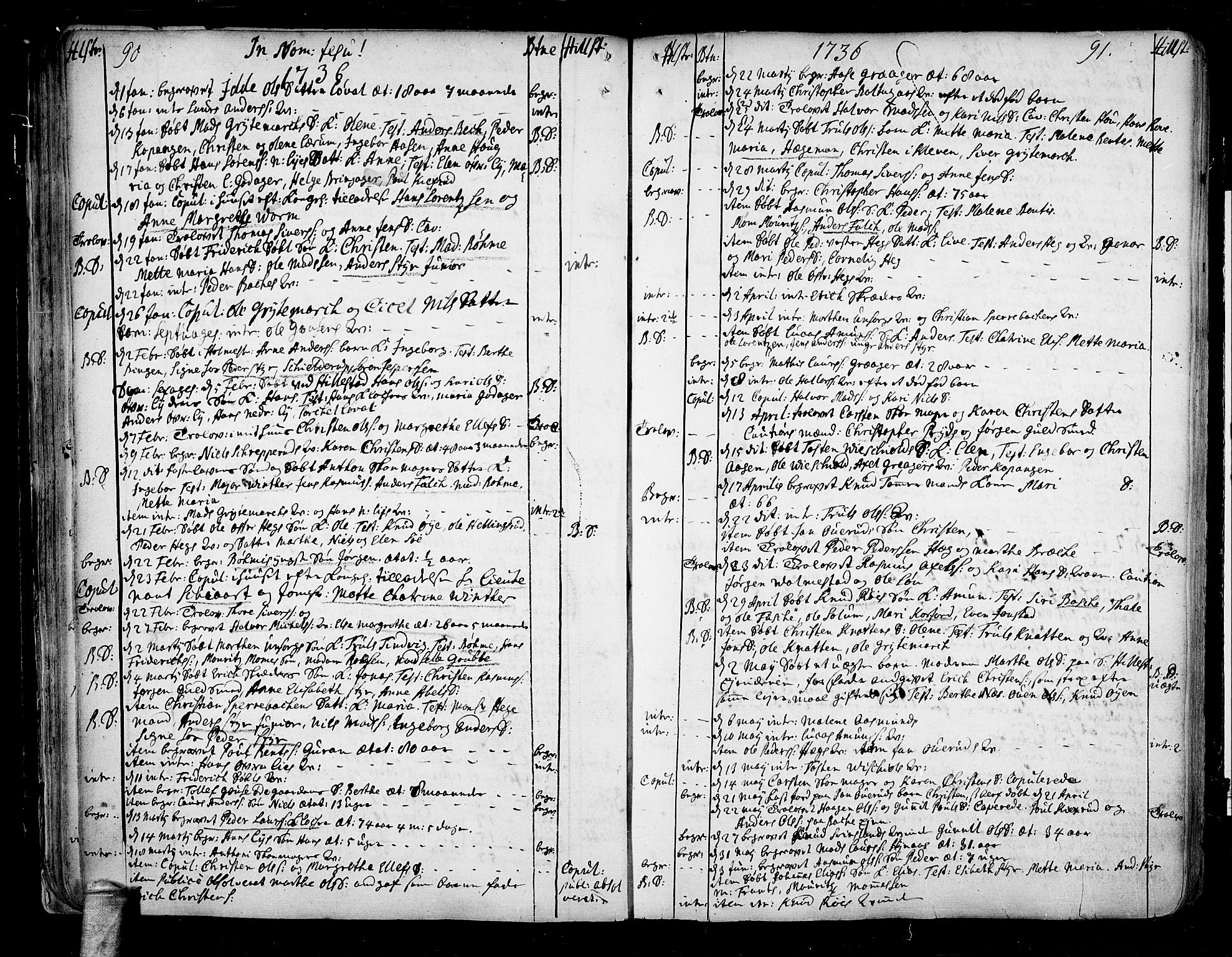 Botne kirkebøker, SAKO/A-340/F/Fa/L0001a: Parish register (official) no. I 1A, 1707-1778, p. 90-91