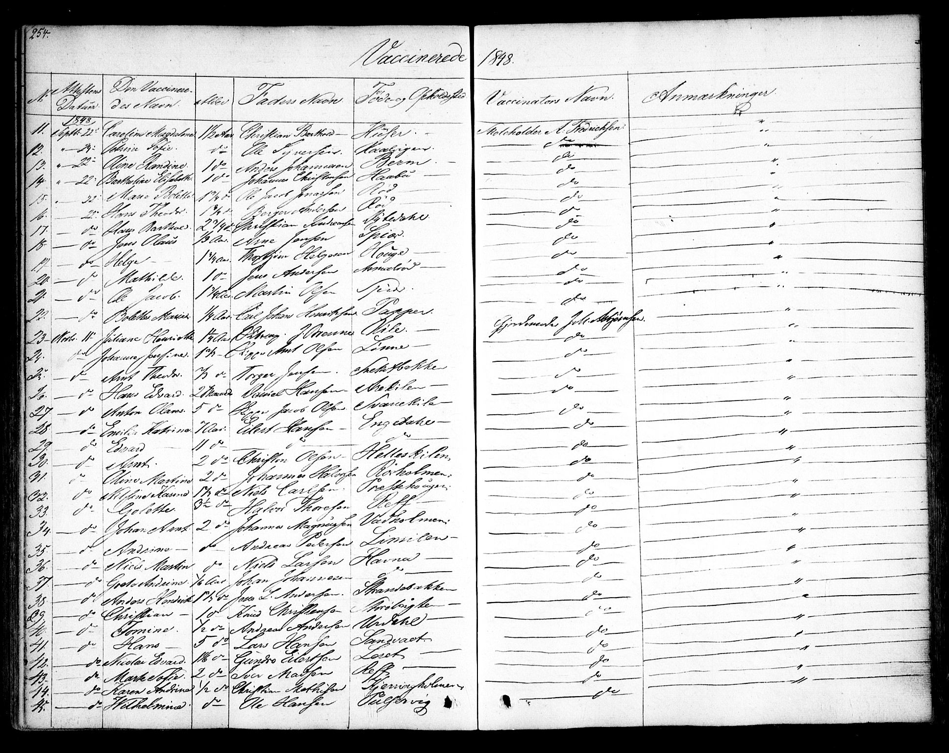 Hvaler prestekontor Kirkebøker, AV/SAO-A-2001/F/Fa/L0006: Parish register (official) no. I 6, 1846-1863, p. 254