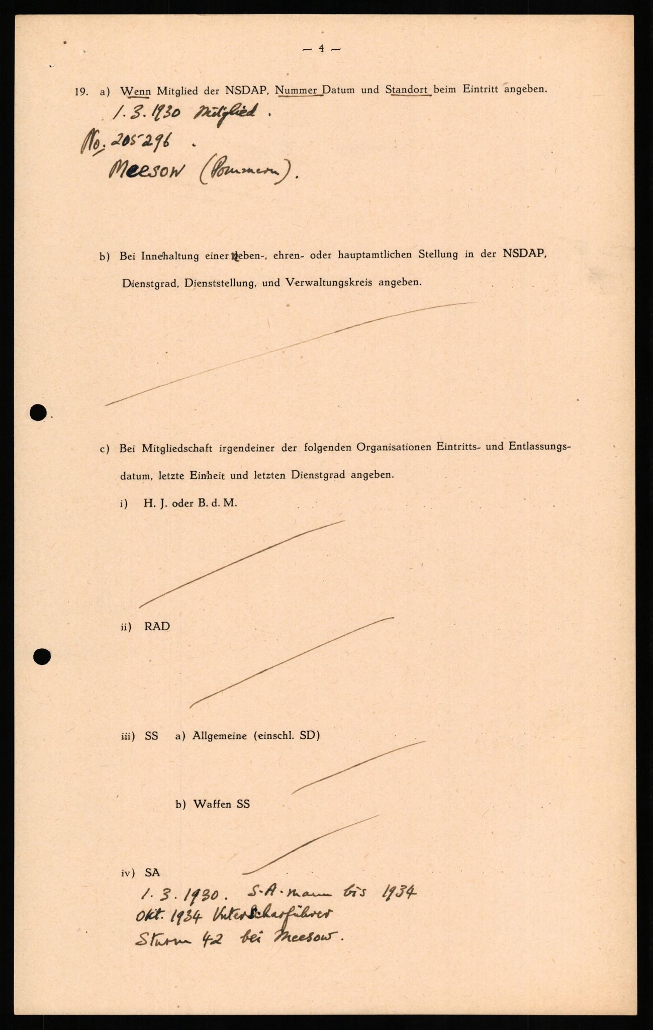 Forsvaret, Forsvarets overkommando II, RA/RAFA-3915/D/Db/L0022: CI Questionaires. Tyske okkupasjonsstyrker i Norge. Tyskere., 1945-1946, p. 510