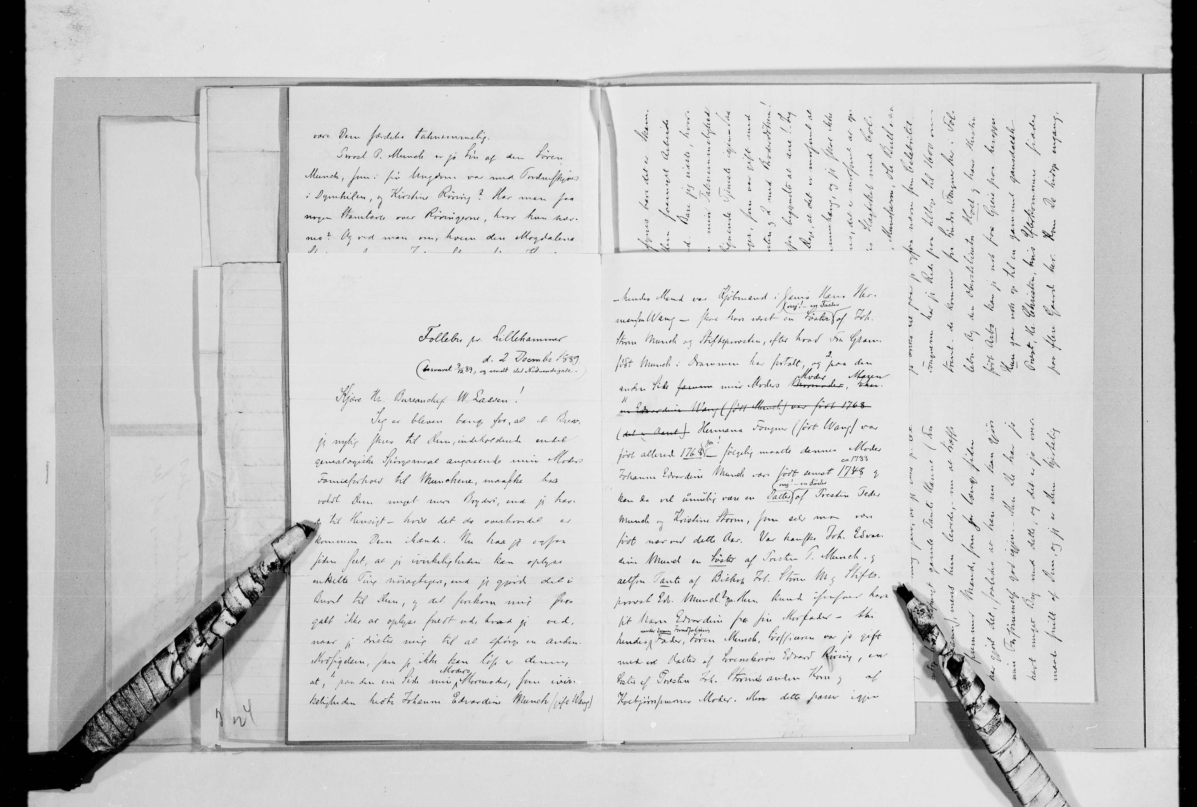 Lassens samlinger, AV/RA-PA-0051/G/L0098: Alfabetisk ordnede brev til Wilhelm Lassen: Hagemann - Jørgensen, 1815-1907, p. 44