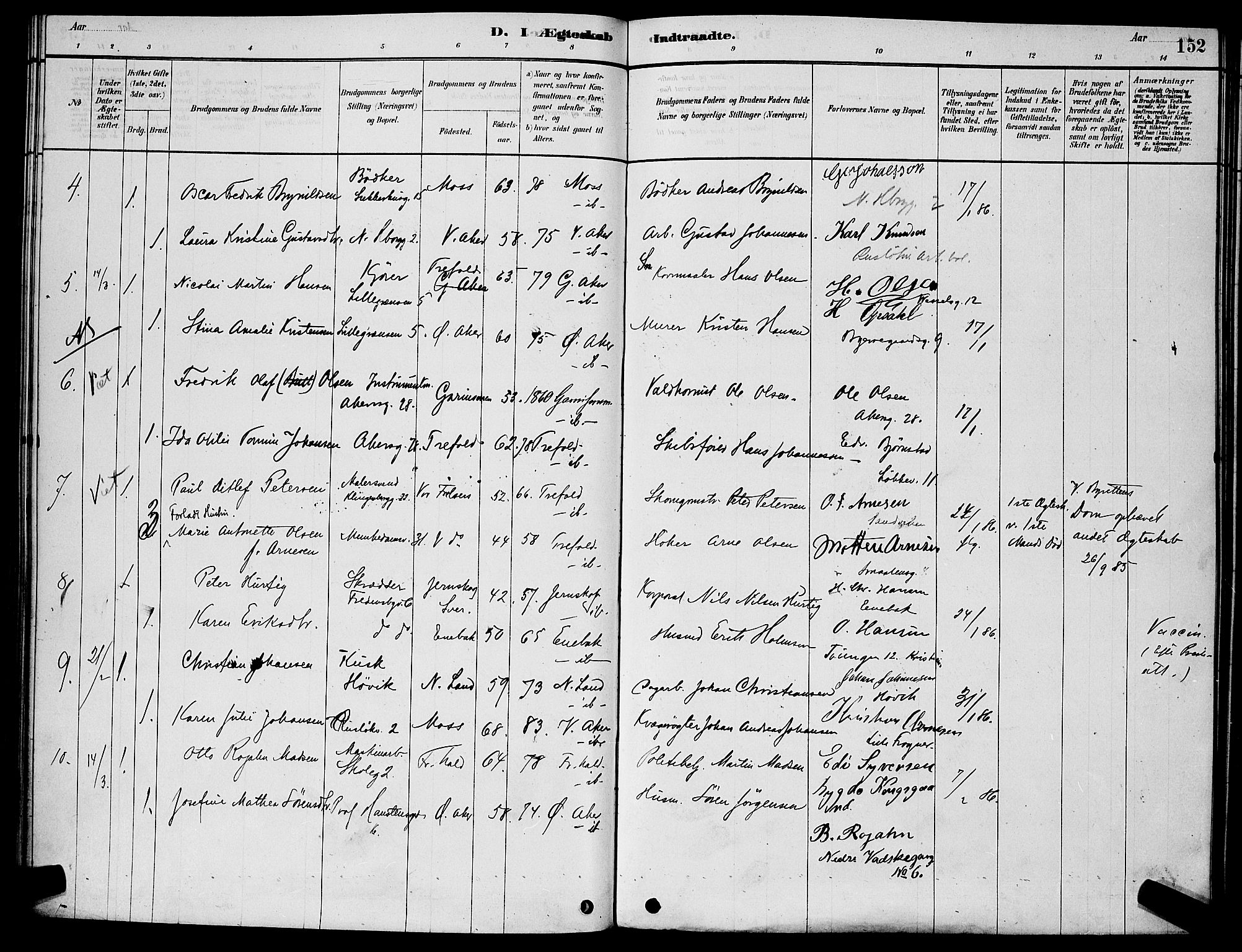 Trefoldighet prestekontor Kirkebøker, AV/SAO-A-10882/H/Ha/L0003: Banns register no. 3, 1878-1888, p. 152