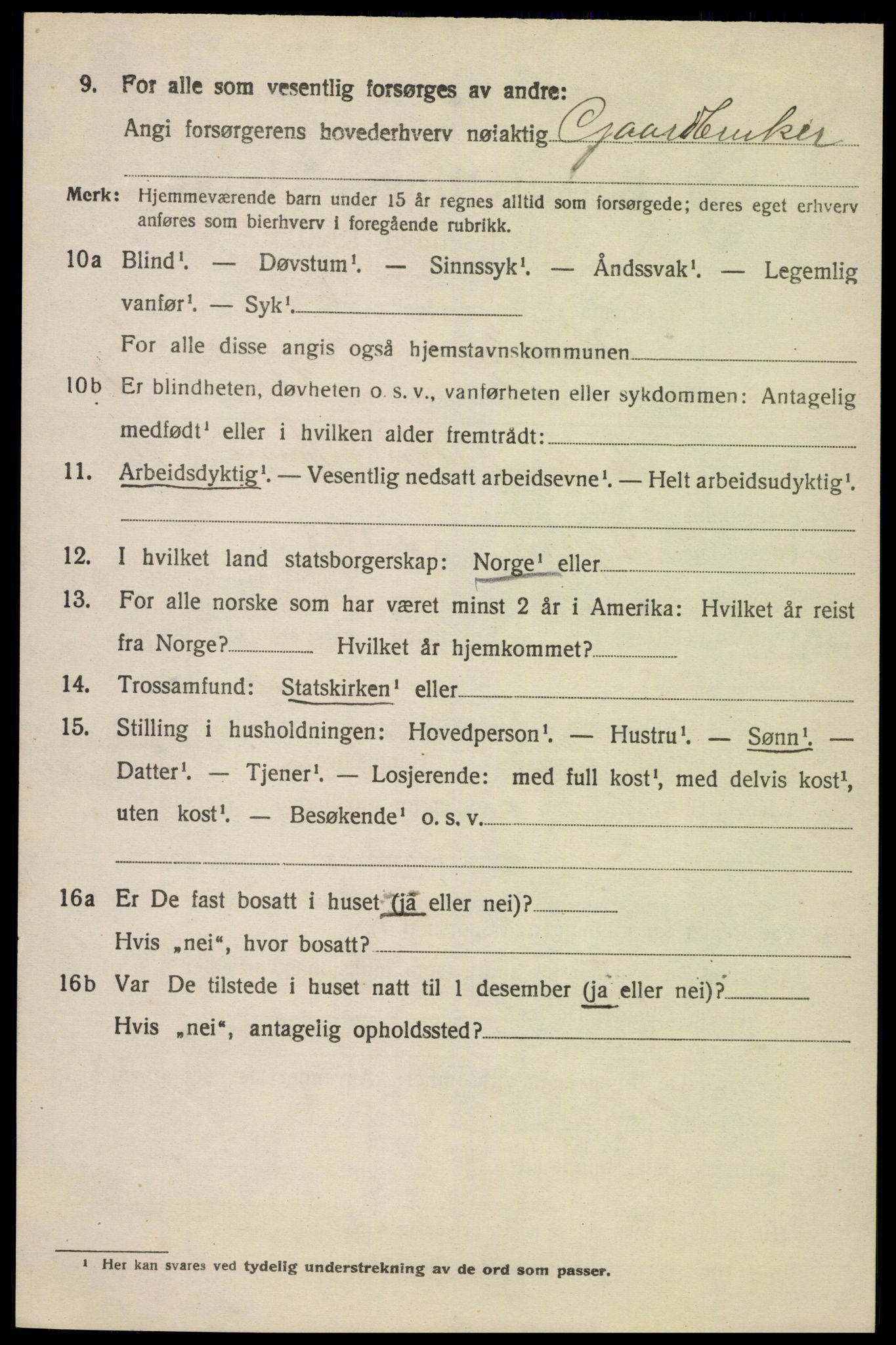 SAK, 1920 census for Herefoss, 1920, p. 329