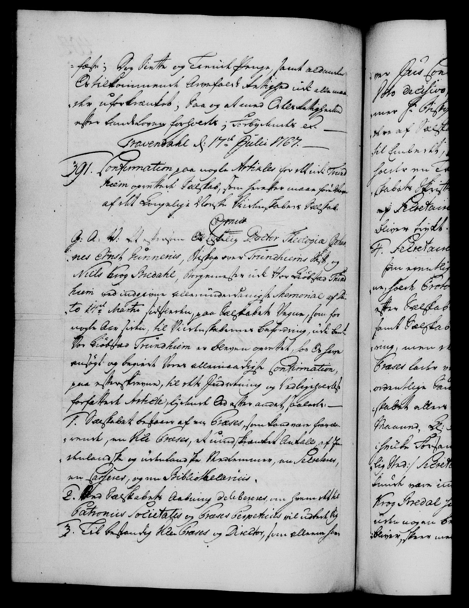 Danske Kanselli 1572-1799, AV/RA-EA-3023/F/Fc/Fca/Fcaa/L0043: Norske registre, 1766-1768, p. 404b