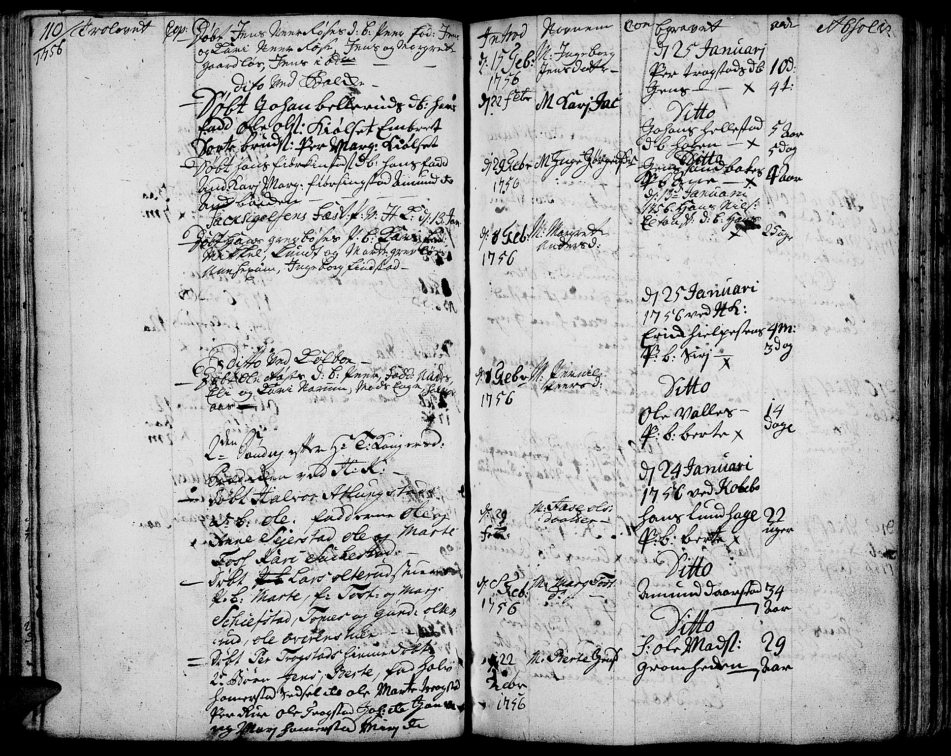 Toten prestekontor, AV/SAH-PREST-102/H/Ha/Haa/L0004: Parish register (official) no. 4, 1751-1761, p. 110
