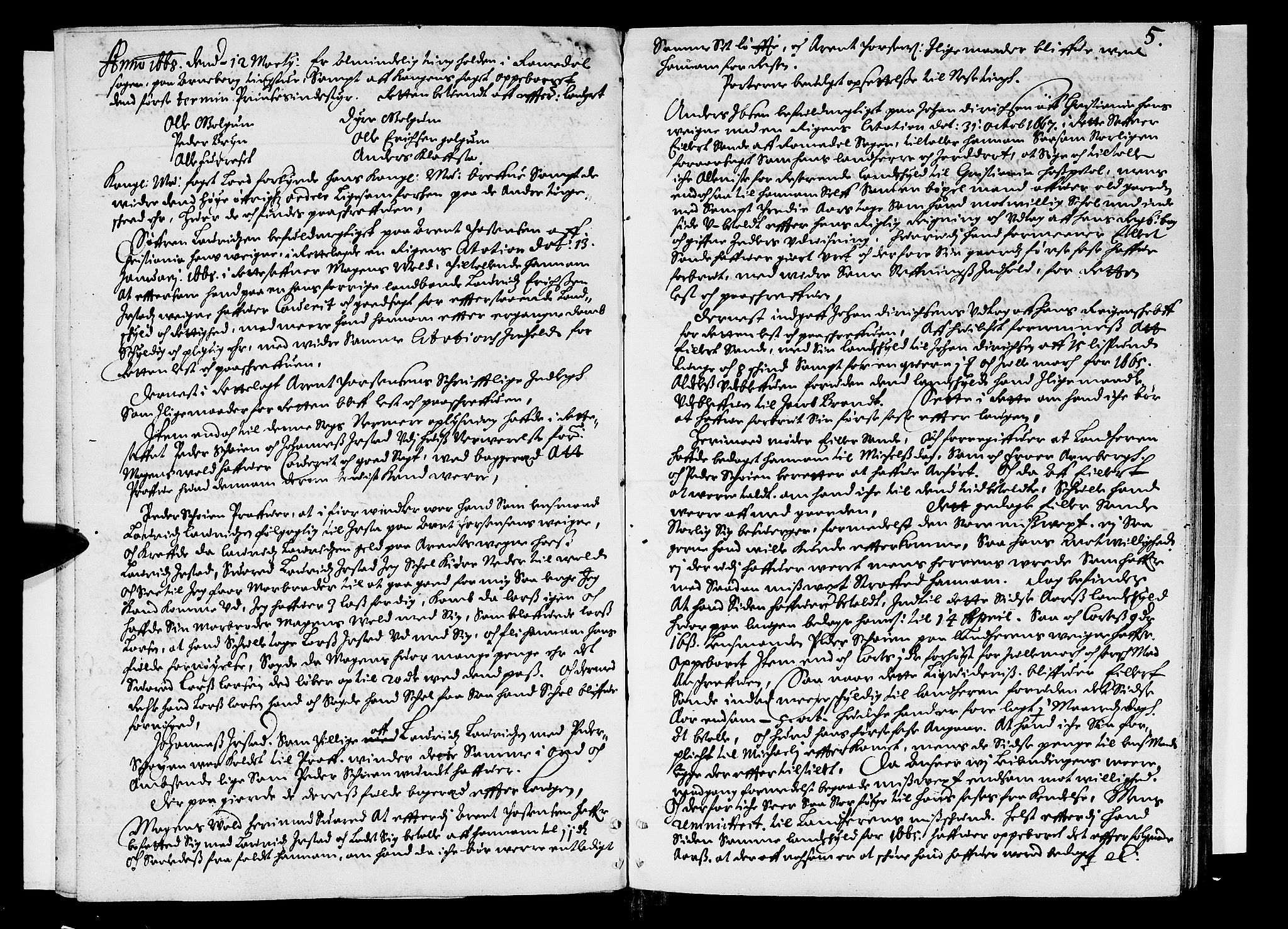 Hedemarken sorenskriveri, AV/SAH-TING-034/G/Gb/L0004: Tingbok, 1668-1669, p. 4b-5a