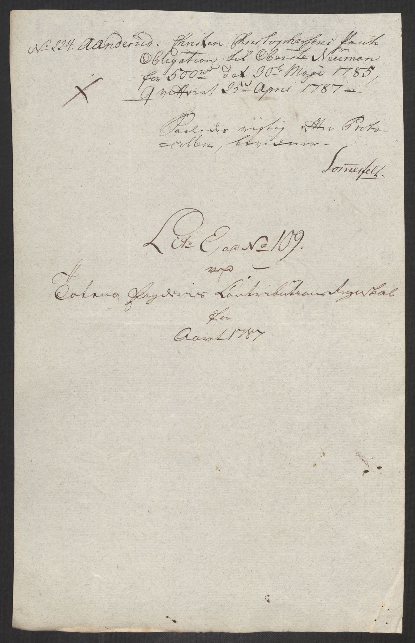 Rentekammeret inntil 1814, Reviderte regnskaper, Fogderegnskap, AV/RA-EA-4092/R19/L1374: Fogderegnskap Toten, Hadeland og Vardal, 1787, p. 355