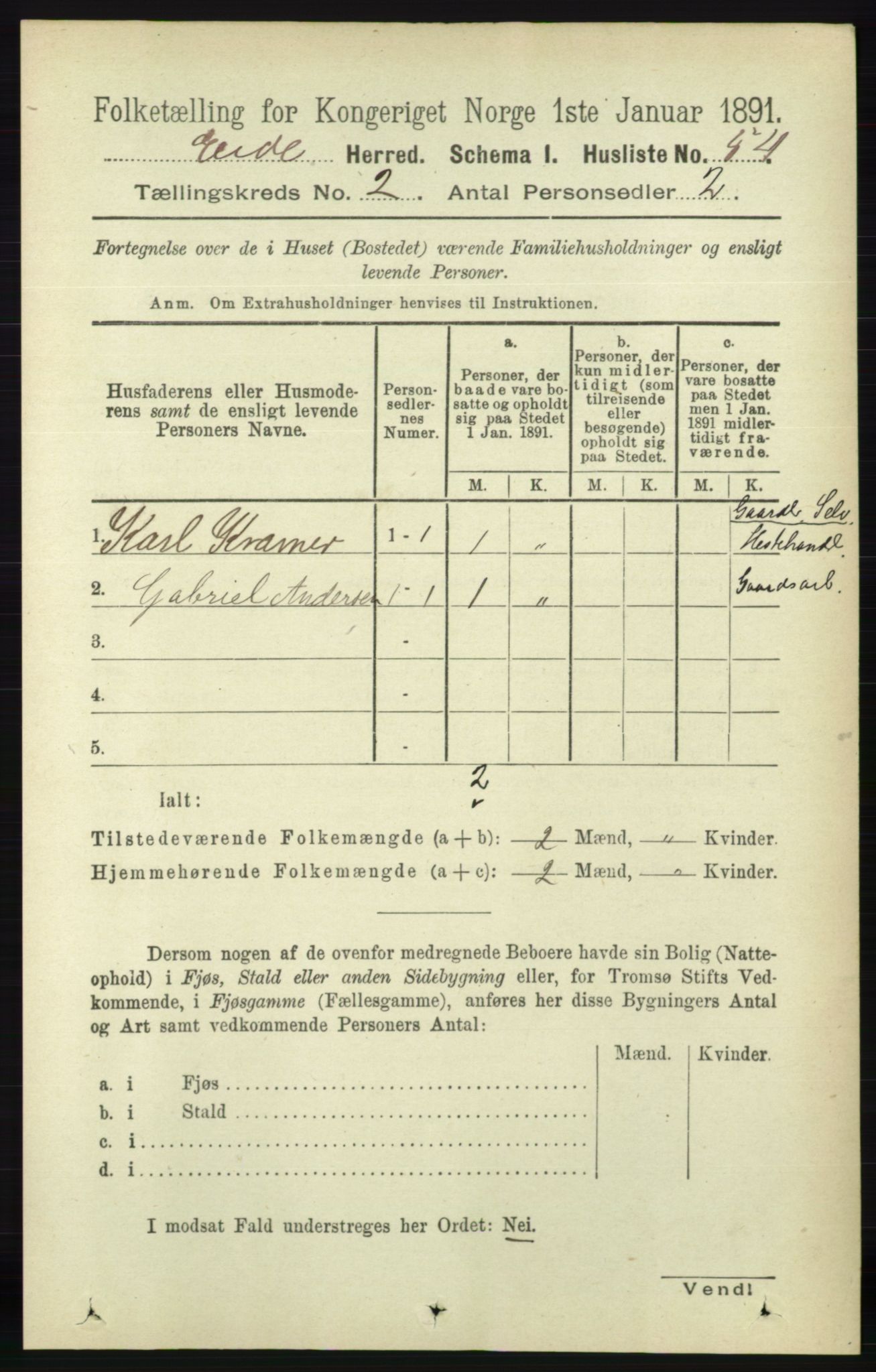 RA, 1891 census for 0925 Eide, 1891, p. 337