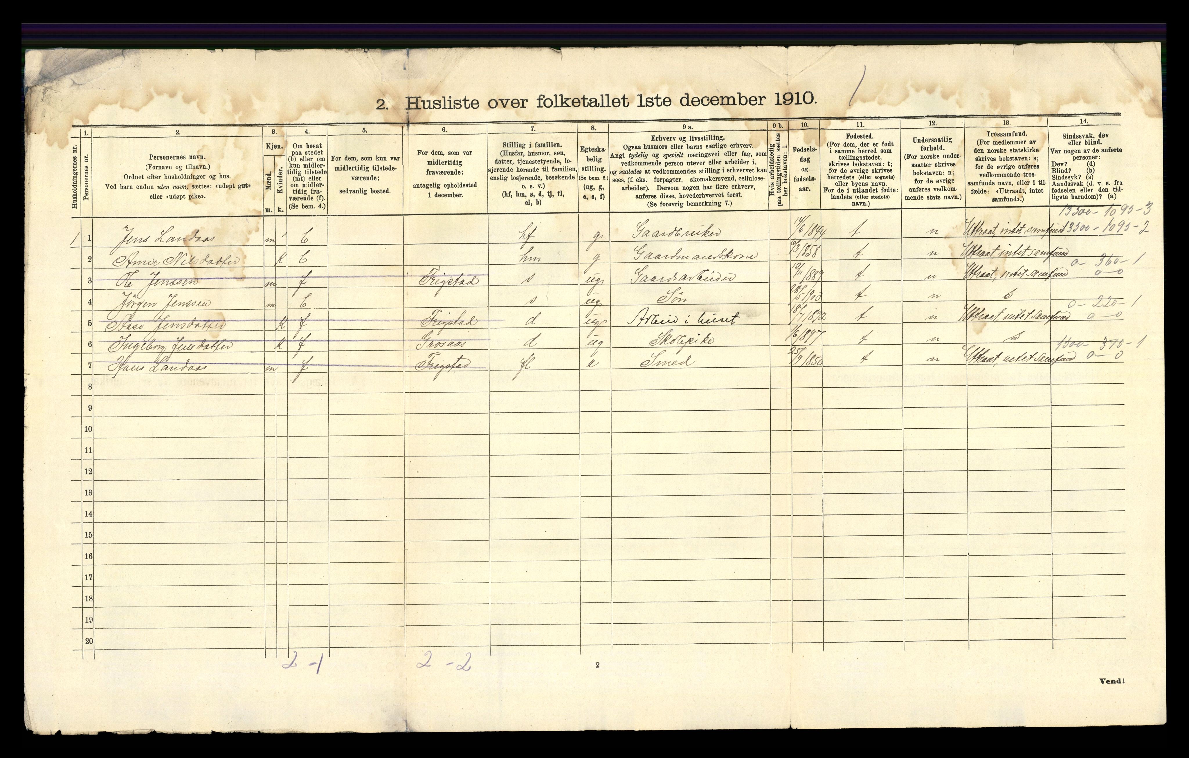 RA, 1910 census for Iveland, 1910, p. 34