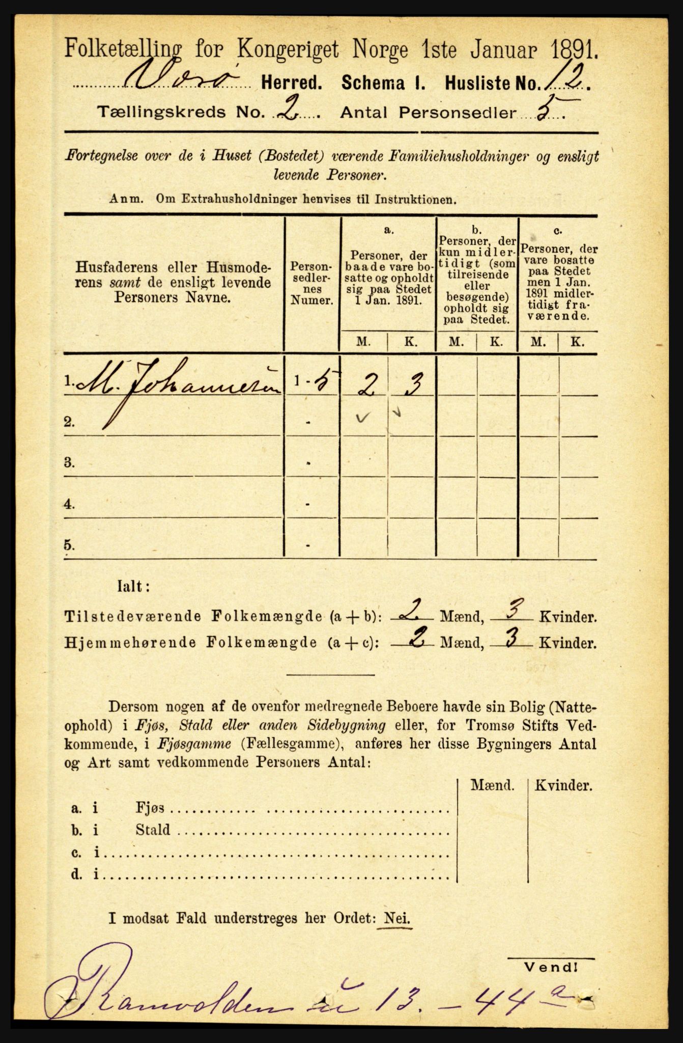 RA, 1891 census for 1857 Værøy, 1891, p. 271