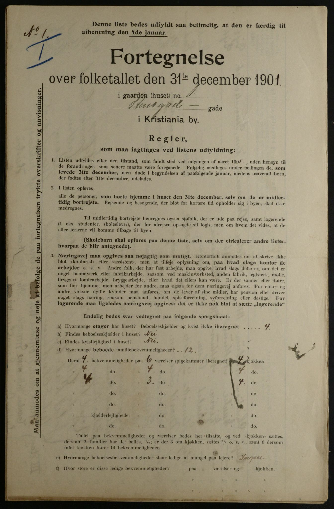 OBA, Municipal Census 1901 for Kristiania, 1901, p. 15617