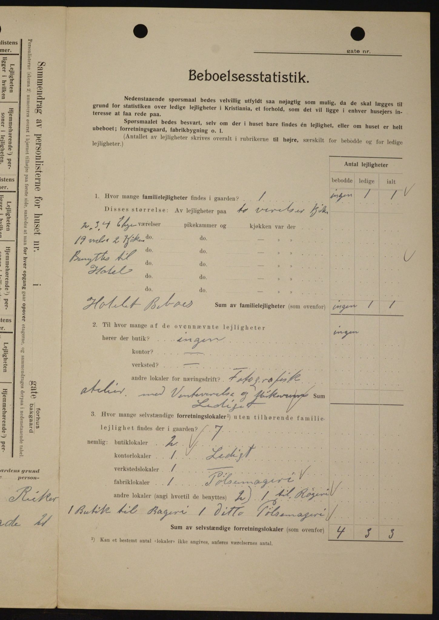 OBA, Municipal Census 1909 for Kristiania, 1909, p. 93811