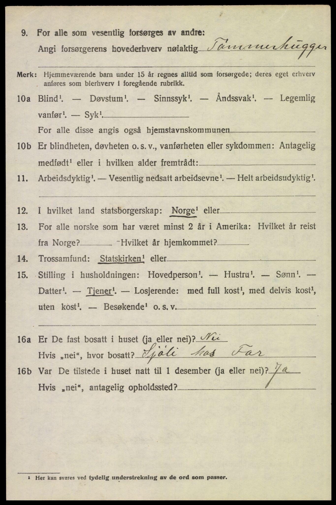 SAH, 1920 census for Trysil, 1920, p. 6230