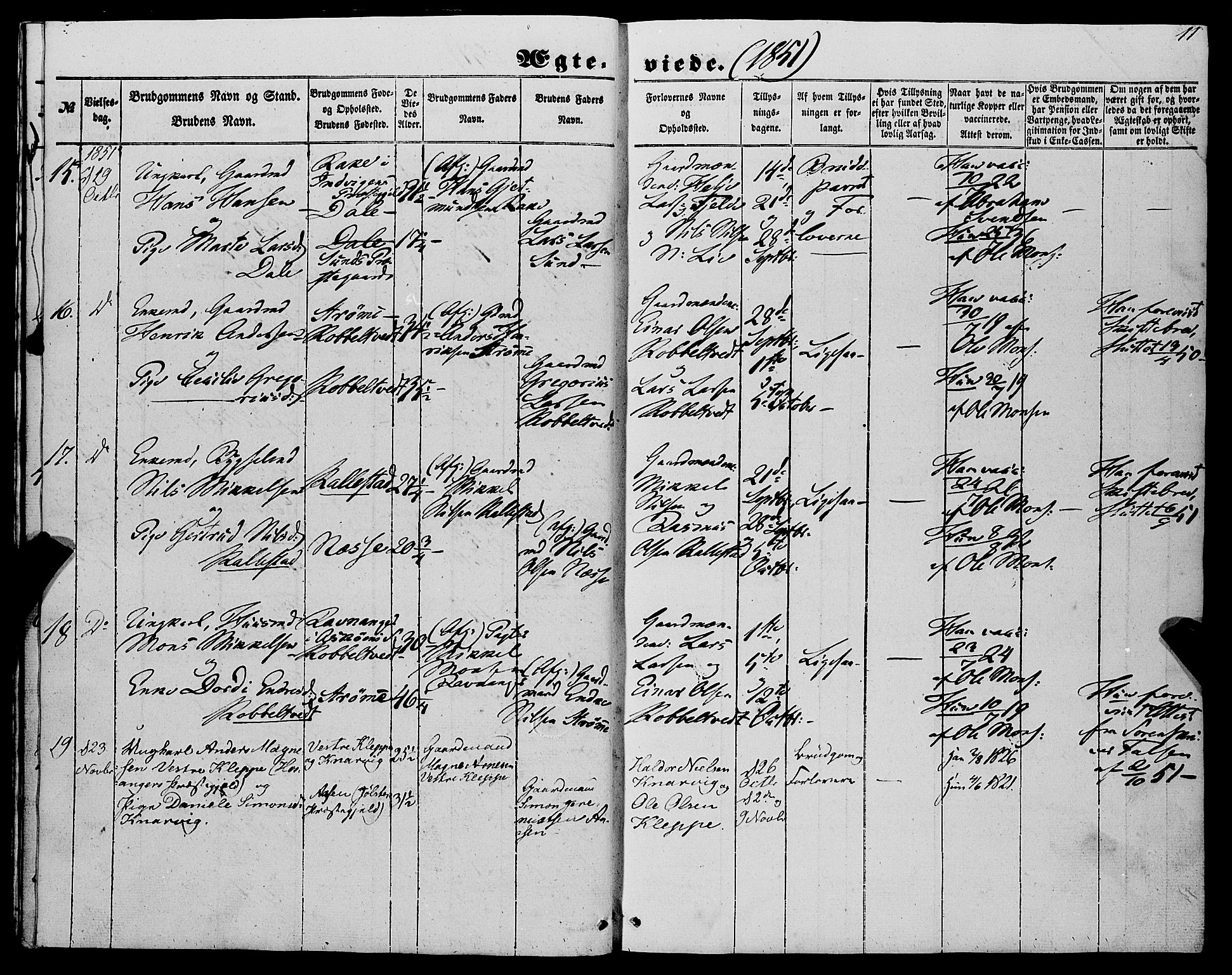 Fjell sokneprestembete, AV/SAB-A-75301/H/Haa: Parish register (official) no. A 6, 1849-1877, p. 11