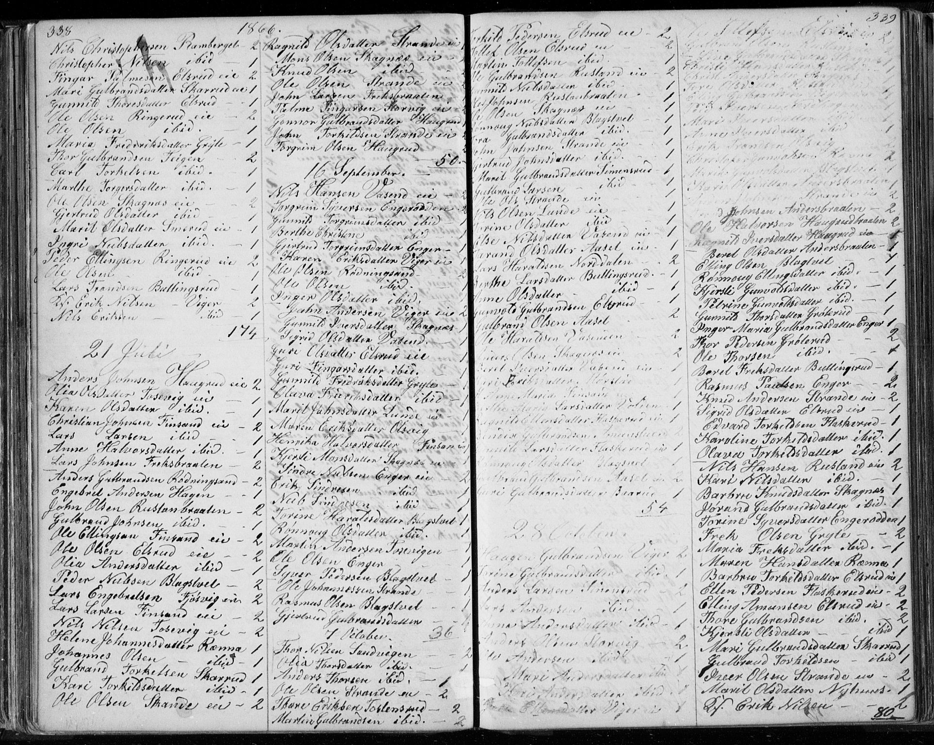 Ådal kirkebøker, AV/SAKO-A-248/G/Ga/L0003: Parish register (copy) no. I 3, 1862-1891, p. 338-339