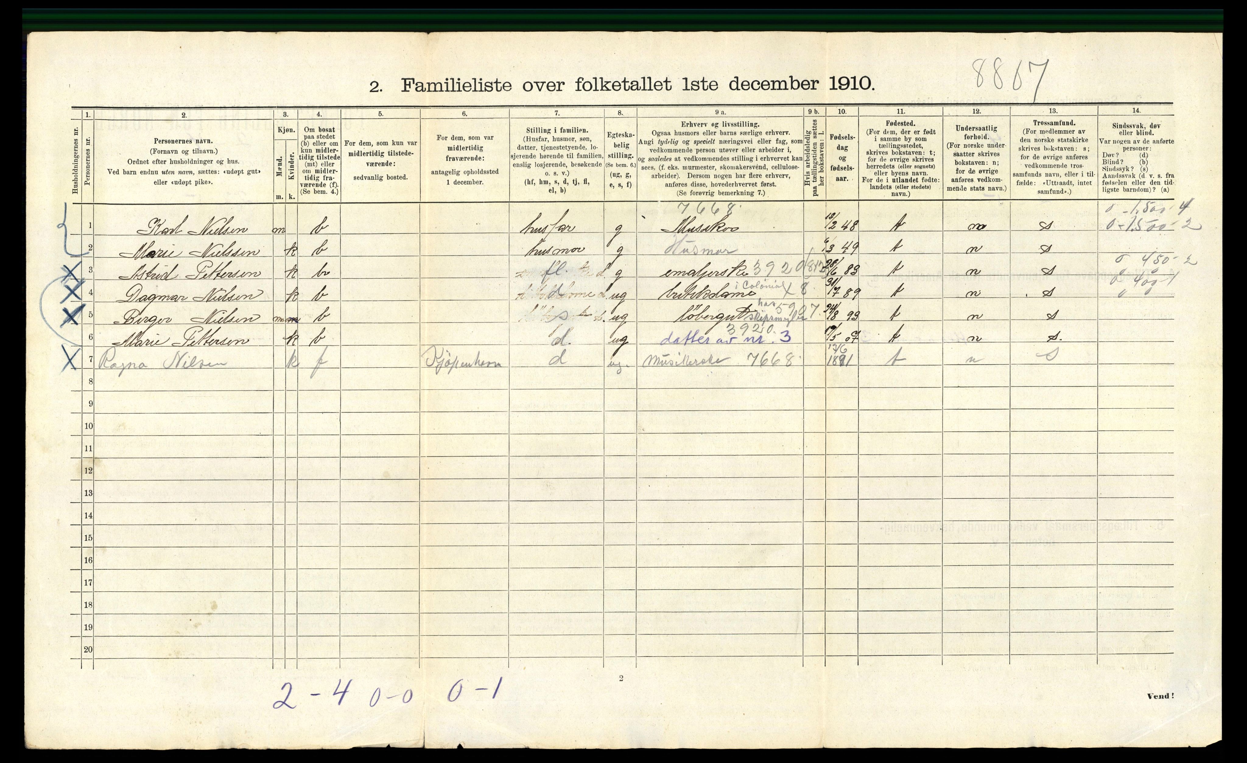 RA, 1910 census for Bergen, 1910, p. 22882