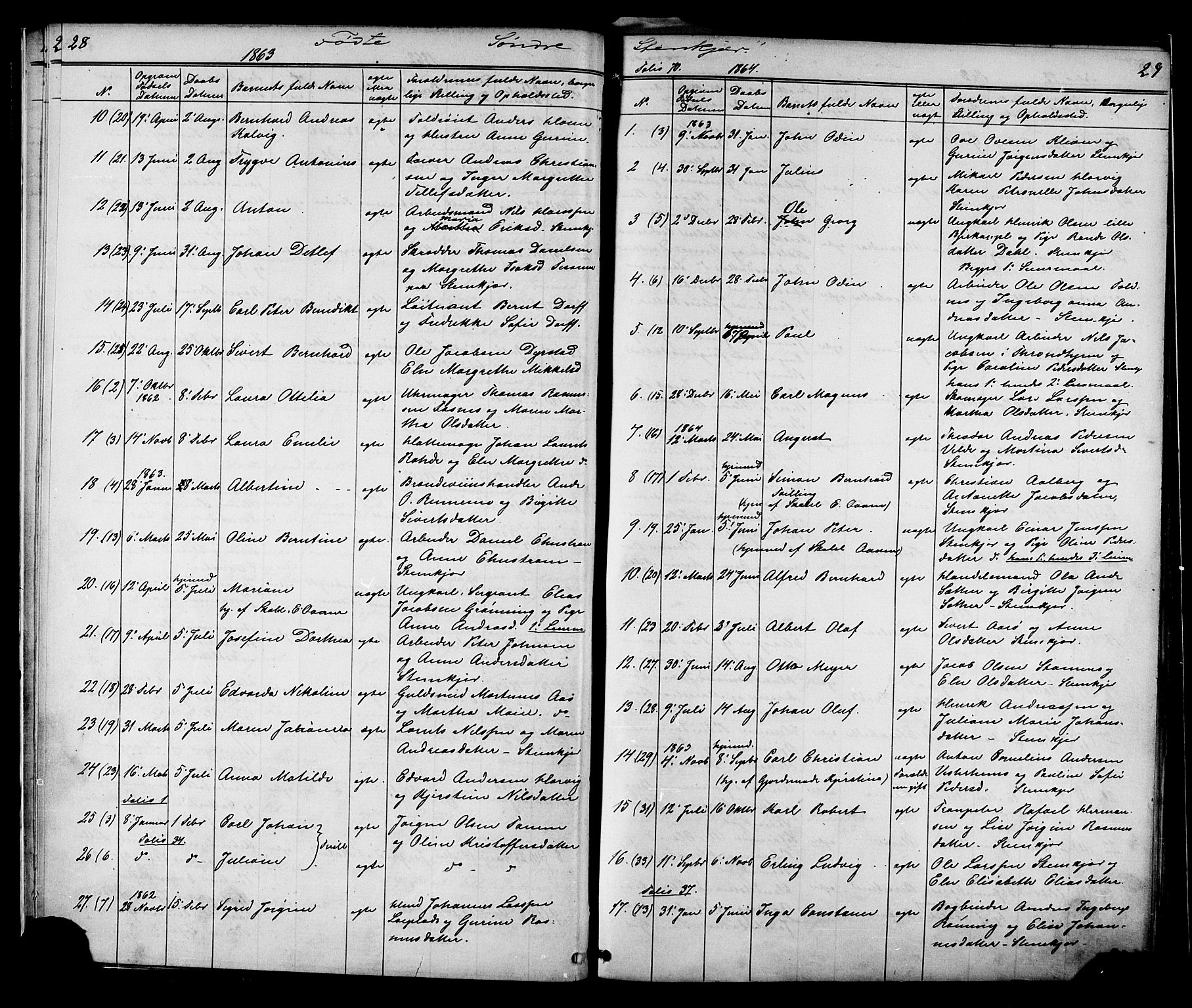 Ministerialprotokoller, klokkerbøker og fødselsregistre - Nord-Trøndelag, SAT/A-1458/739/L0367: Parish register (official) no. 739A01 /1, 1838-1868, p. 28-29