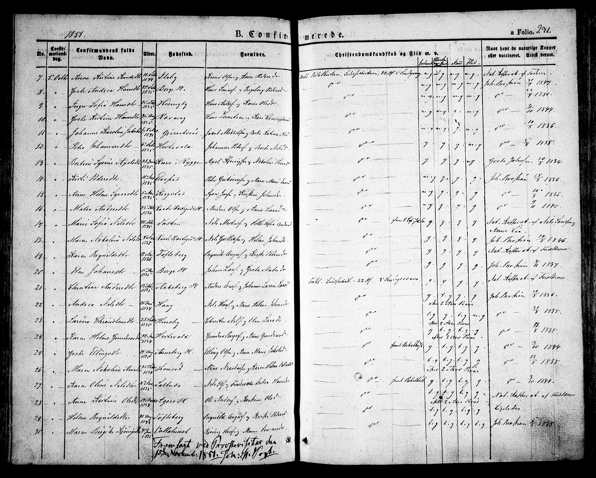 Råde prestekontor kirkebøker, AV/SAO-A-2009/F/Fa/L0005: Parish register (official) no. 5, 1830-1853, p. 231