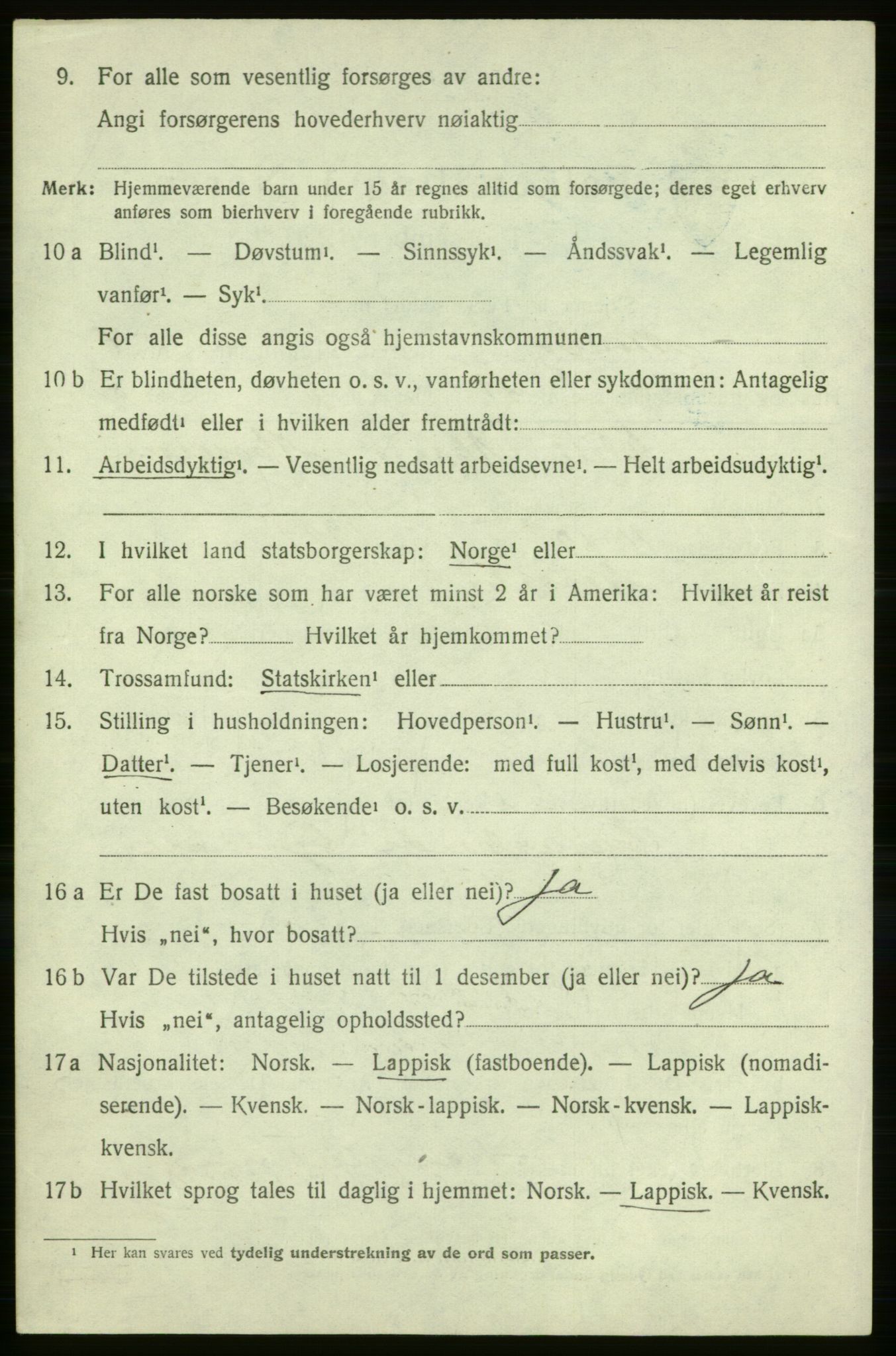 SATØ, 1920 census for Nesseby, 1920, p. 2215