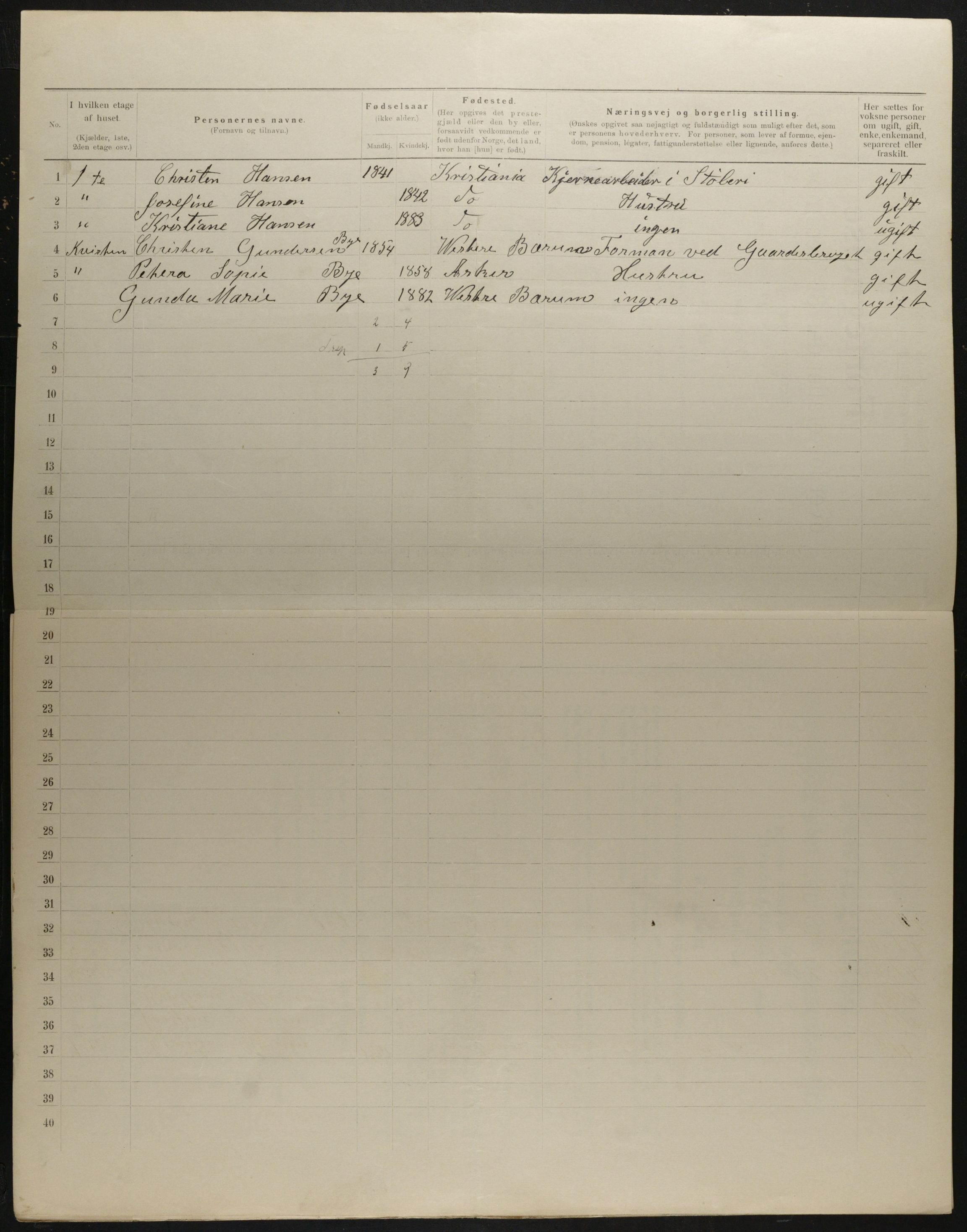 OBA, Municipal Census 1901 for Kristiania, 1901, p. 3442