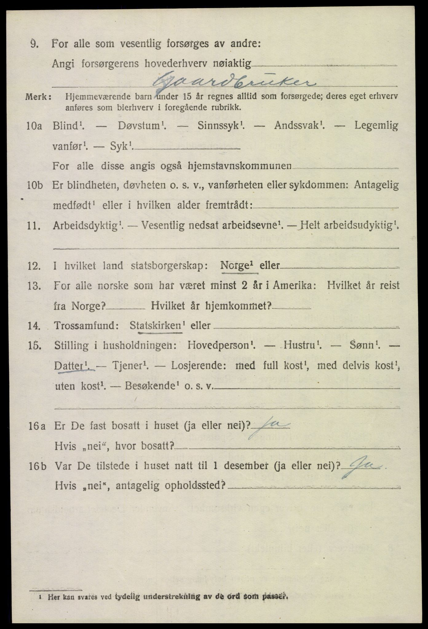 SAK, 1920 census for Mykland, 1920, p. 709