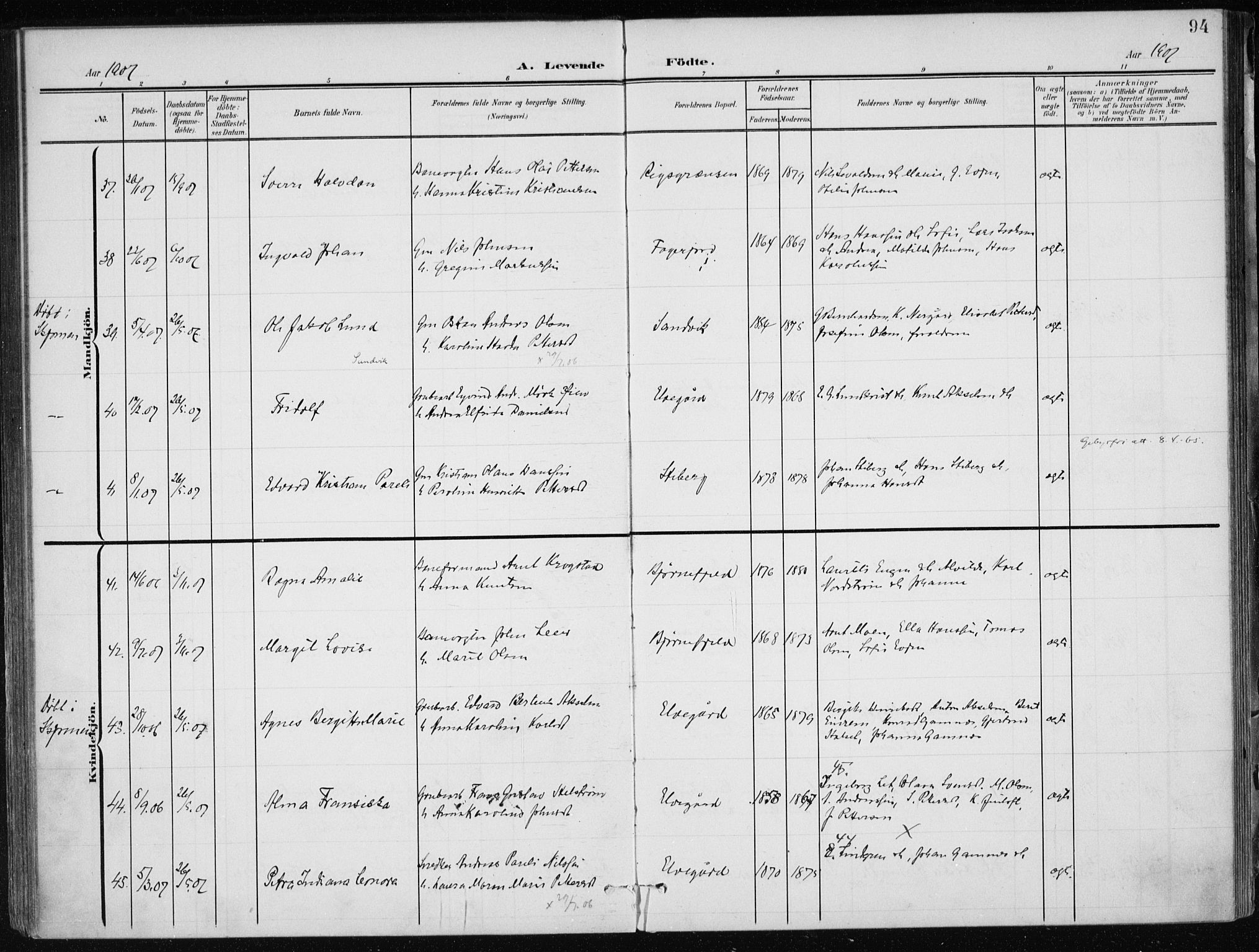 Ministerialprotokoller, klokkerbøker og fødselsregistre - Nordland, AV/SAT-A-1459/866/L0941: Parish register (official) no. 866A04, 1901-1917, p. 94