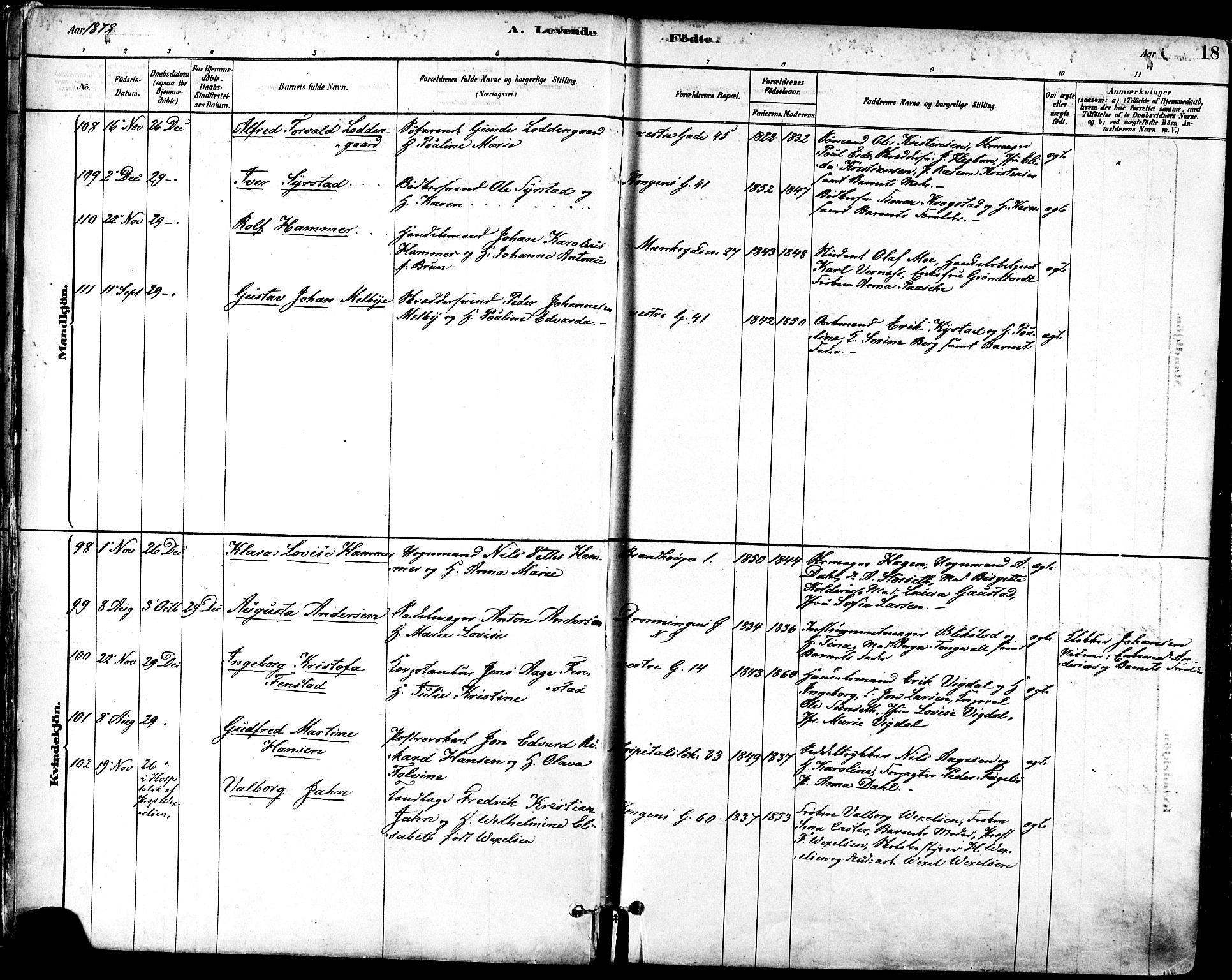 Ministerialprotokoller, klokkerbøker og fødselsregistre - Sør-Trøndelag, SAT/A-1456/601/L0057: Parish register (official) no. 601A25, 1877-1891, p. 18