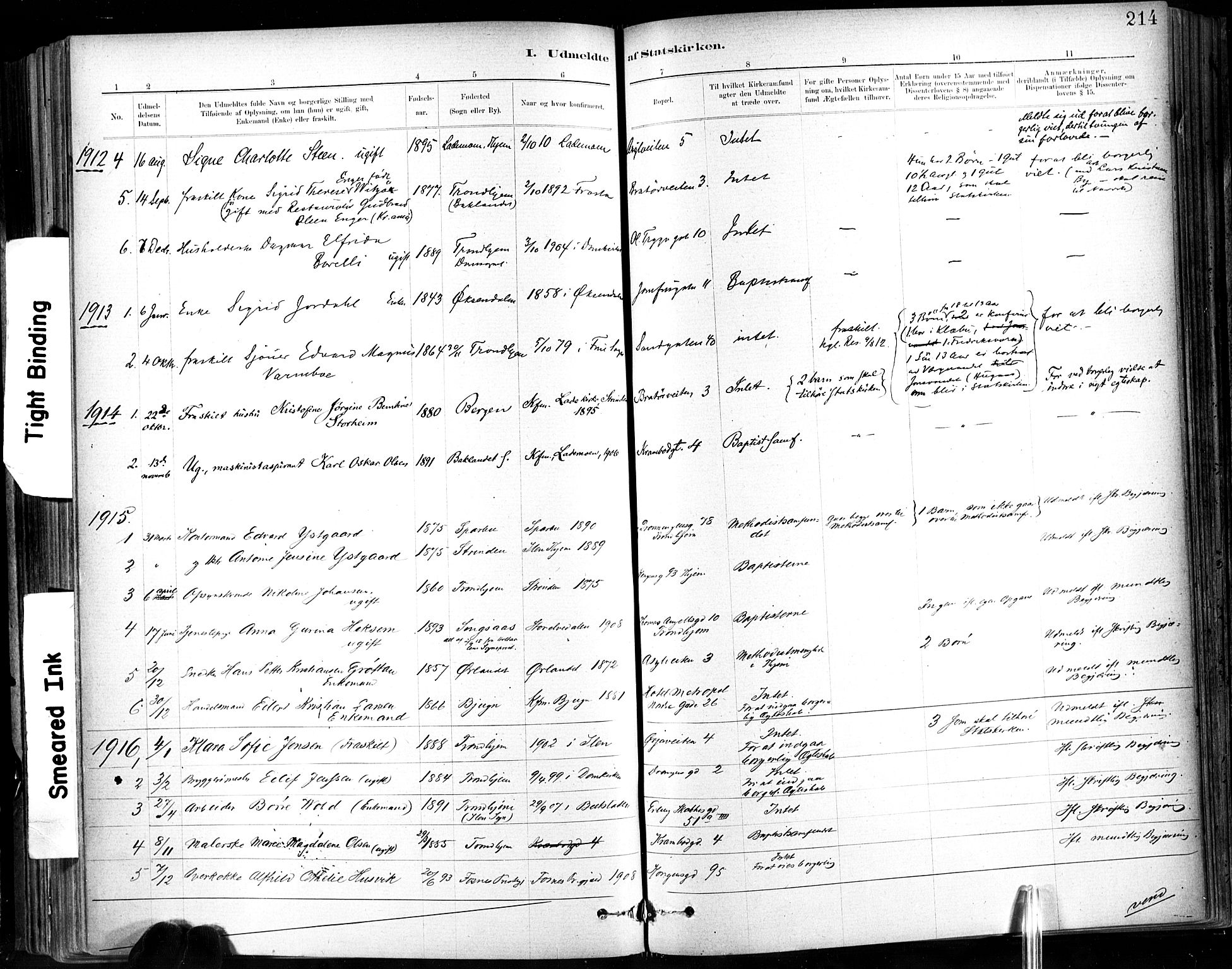 Ministerialprotokoller, klokkerbøker og fødselsregistre - Sør-Trøndelag, SAT/A-1456/602/L0120: Parish register (official) no. 602A18, 1880-1913, p. 214