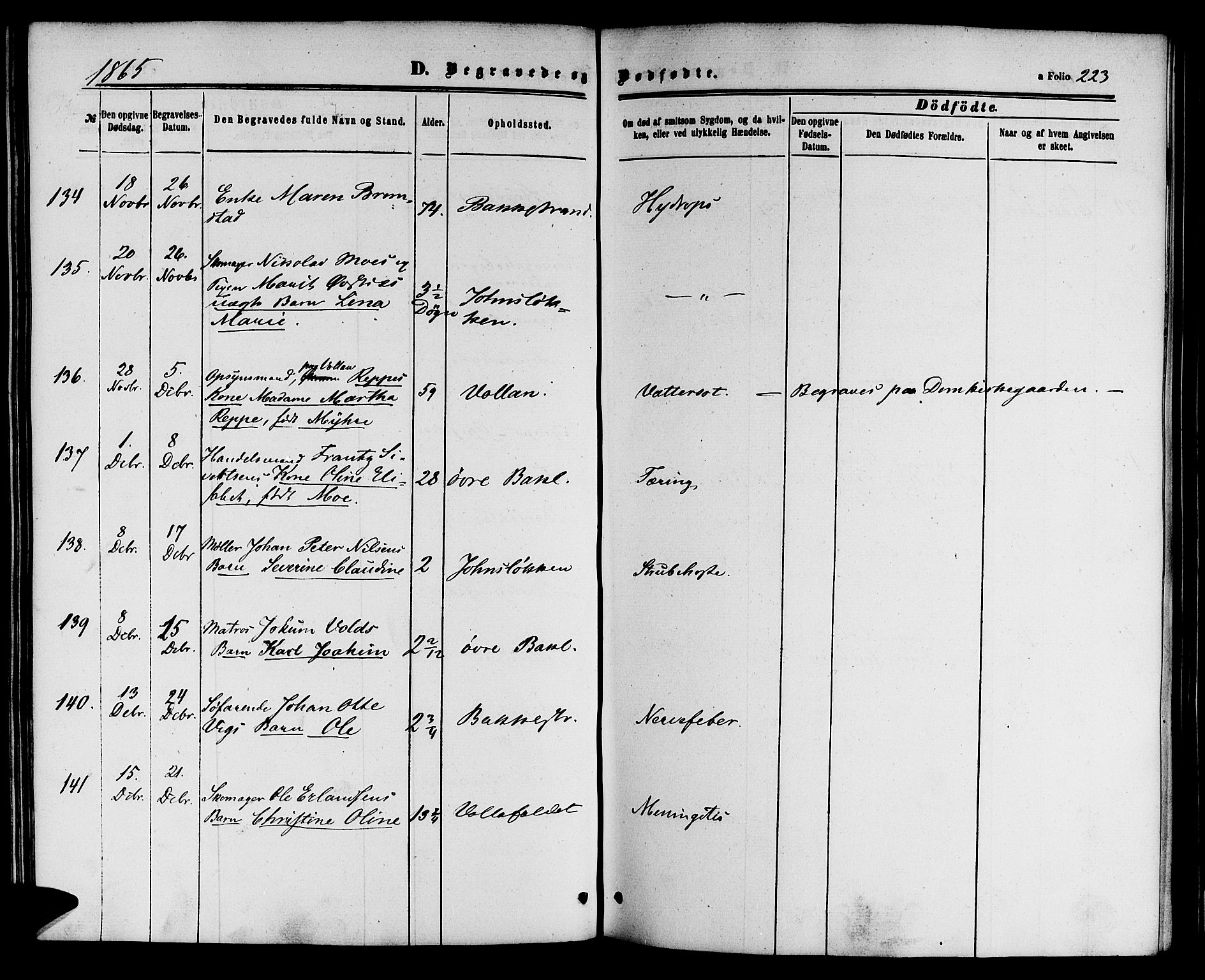 Ministerialprotokoller, klokkerbøker og fødselsregistre - Sør-Trøndelag, AV/SAT-A-1456/604/L0185: Parish register (official) no. 604A06, 1861-1865, p. 223