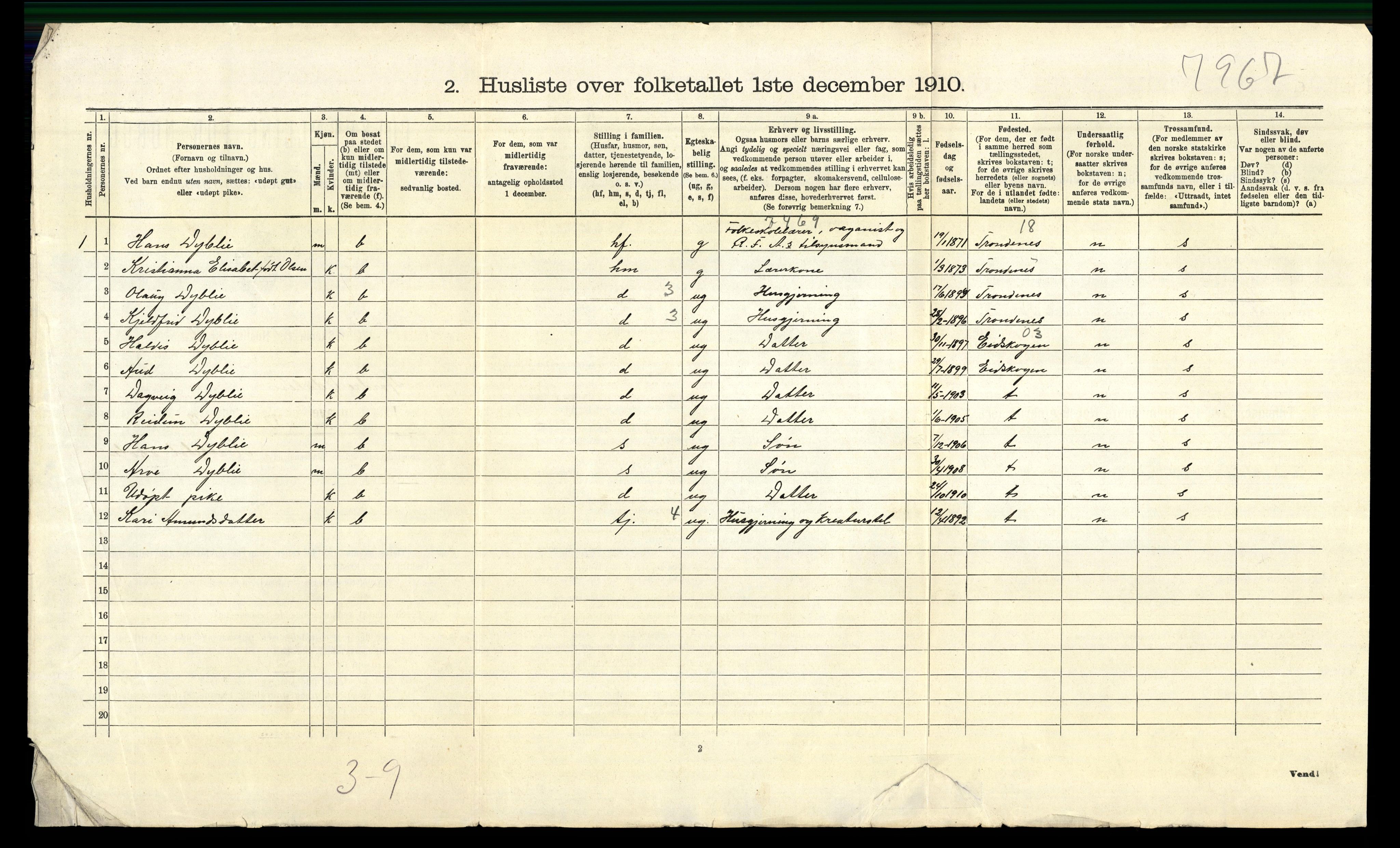 RA, 1910 census for Nord-Odal, 1910, p. 784