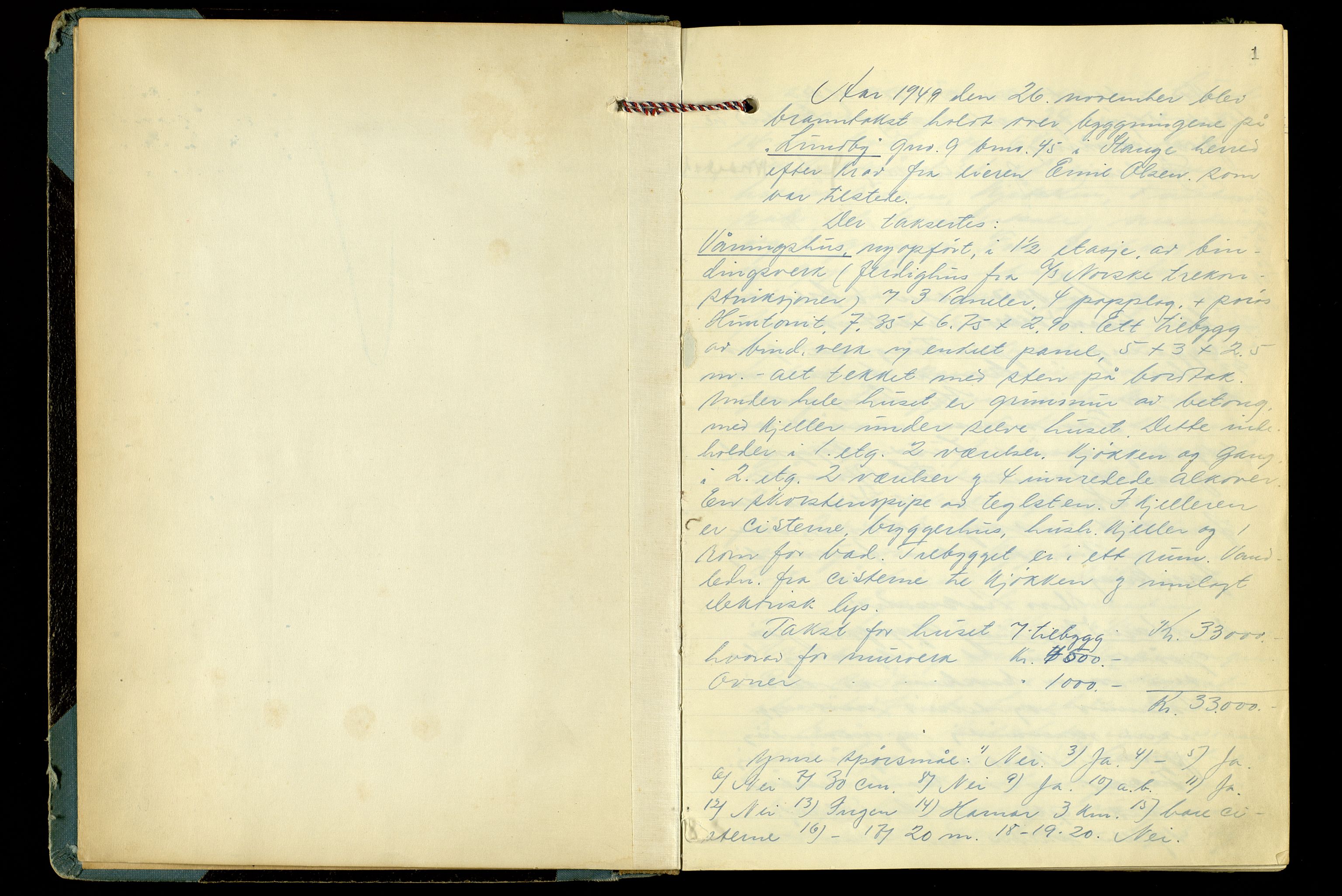 Norges Brannkasse, Stange, AV/SAH-NBRANS-009/F/L0004: Branntakstprotokoll, 1949-1955, p. 1
