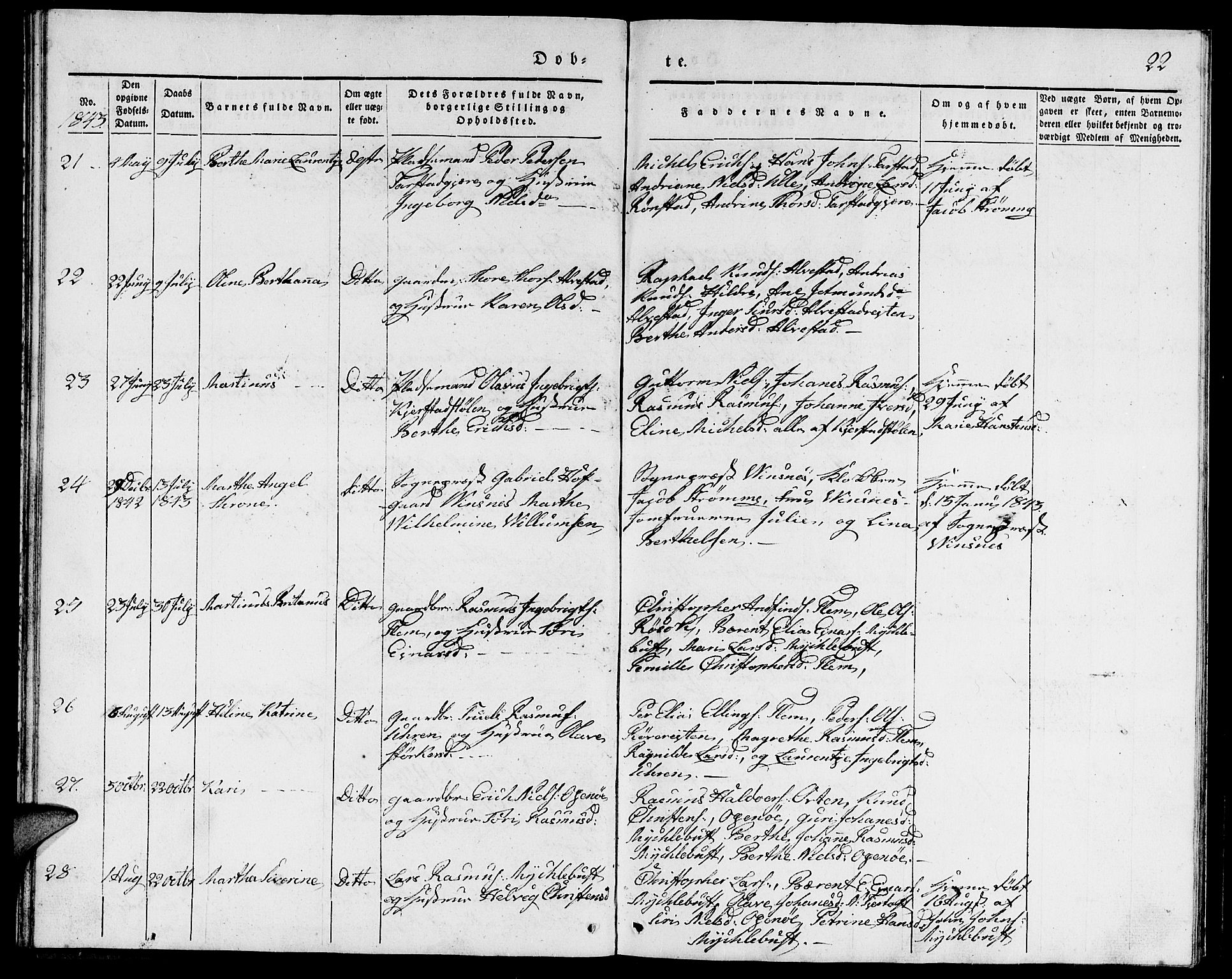 Ministerialprotokoller, klokkerbøker og fødselsregistre - Møre og Romsdal, AV/SAT-A-1454/536/L0507: Parish register (copy) no. 536C02, 1839-1859, p. 22