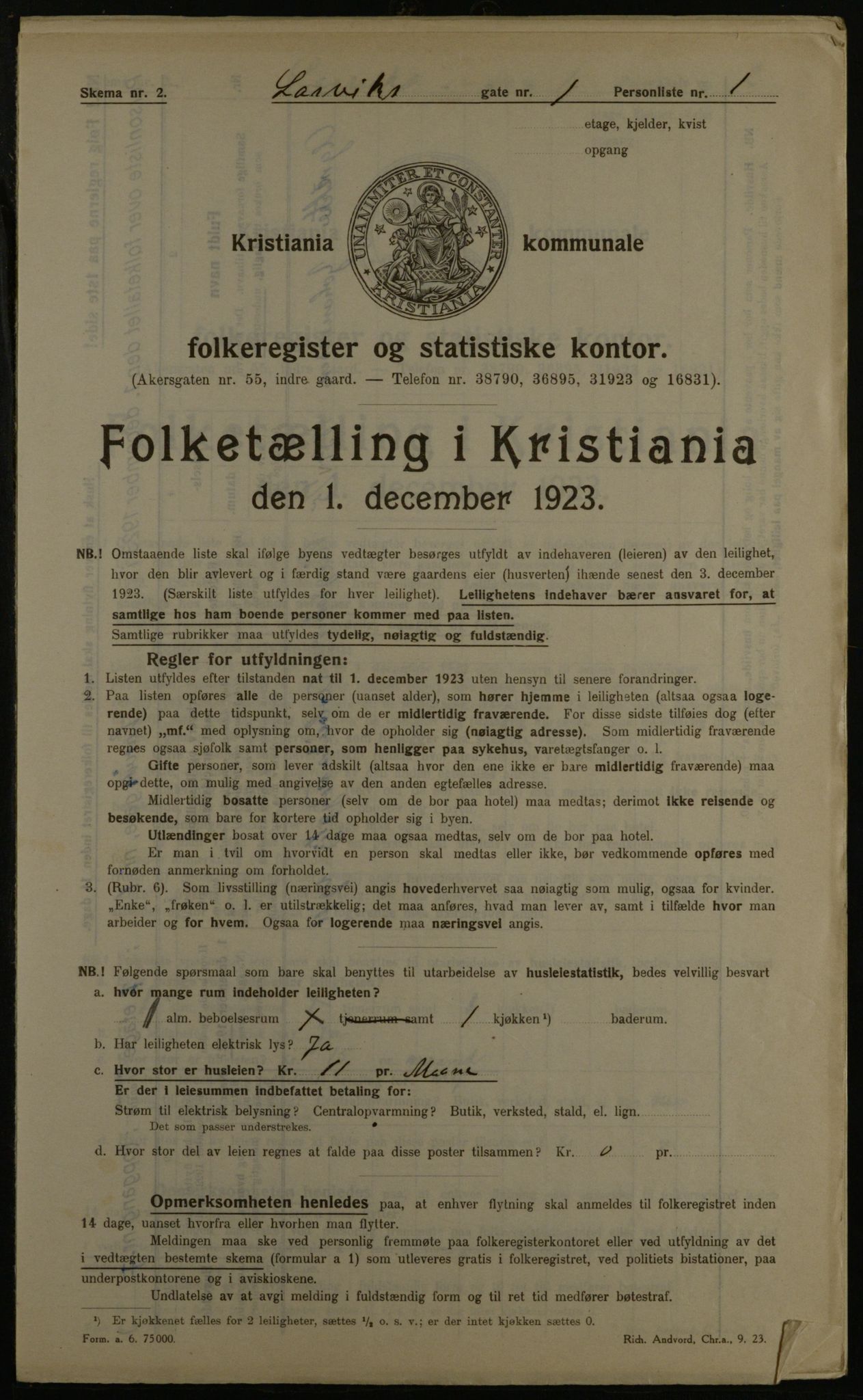OBA, Municipal Census 1923 for Kristiania, 1923, p. 63340