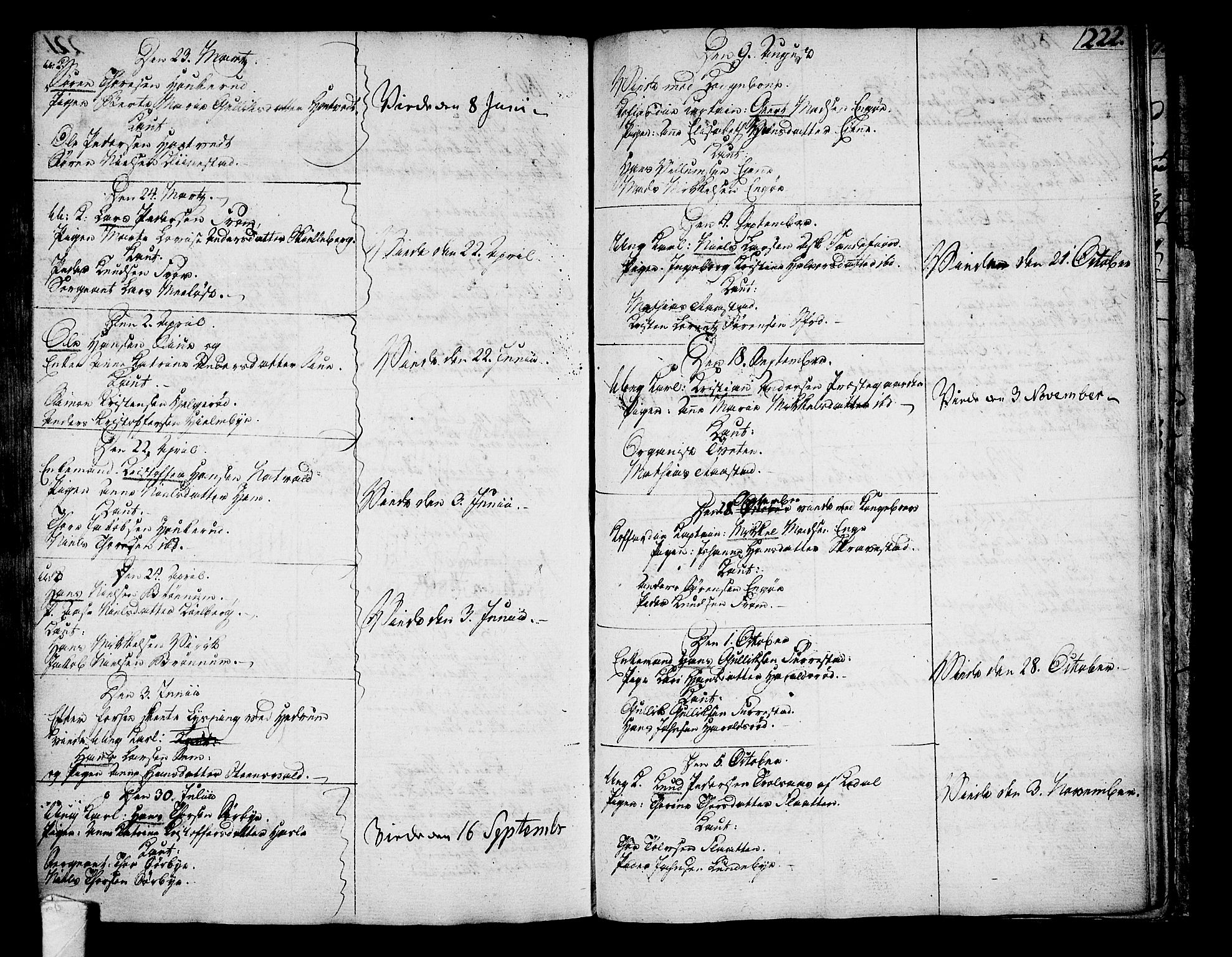 Sandar kirkebøker, SAKO/A-243/F/Fa/L0003: Parish register (official) no. 3, 1789-1814, p. 222