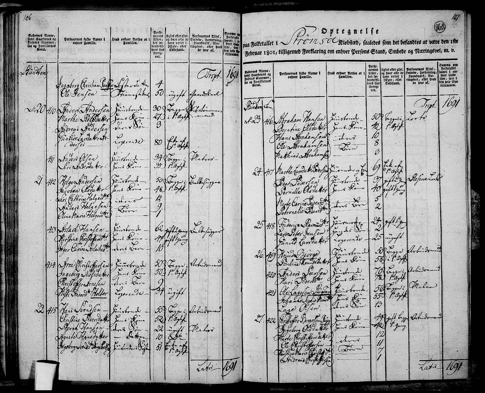 RA, 1801 census for 0602P Bragernes, 1801, p. 861b-862a