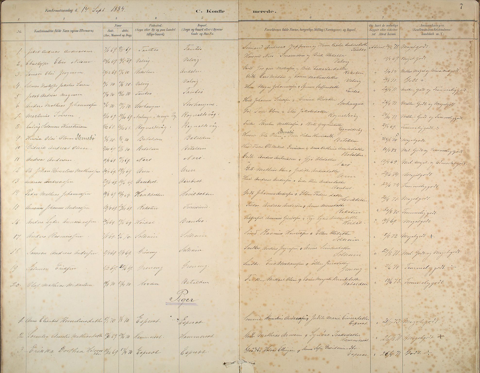 Kinn sokneprestembete, SAB/A-80801/H/Haa/Haab/L0006: Parish register (official) no. B 6, 1883-1925, p. 7