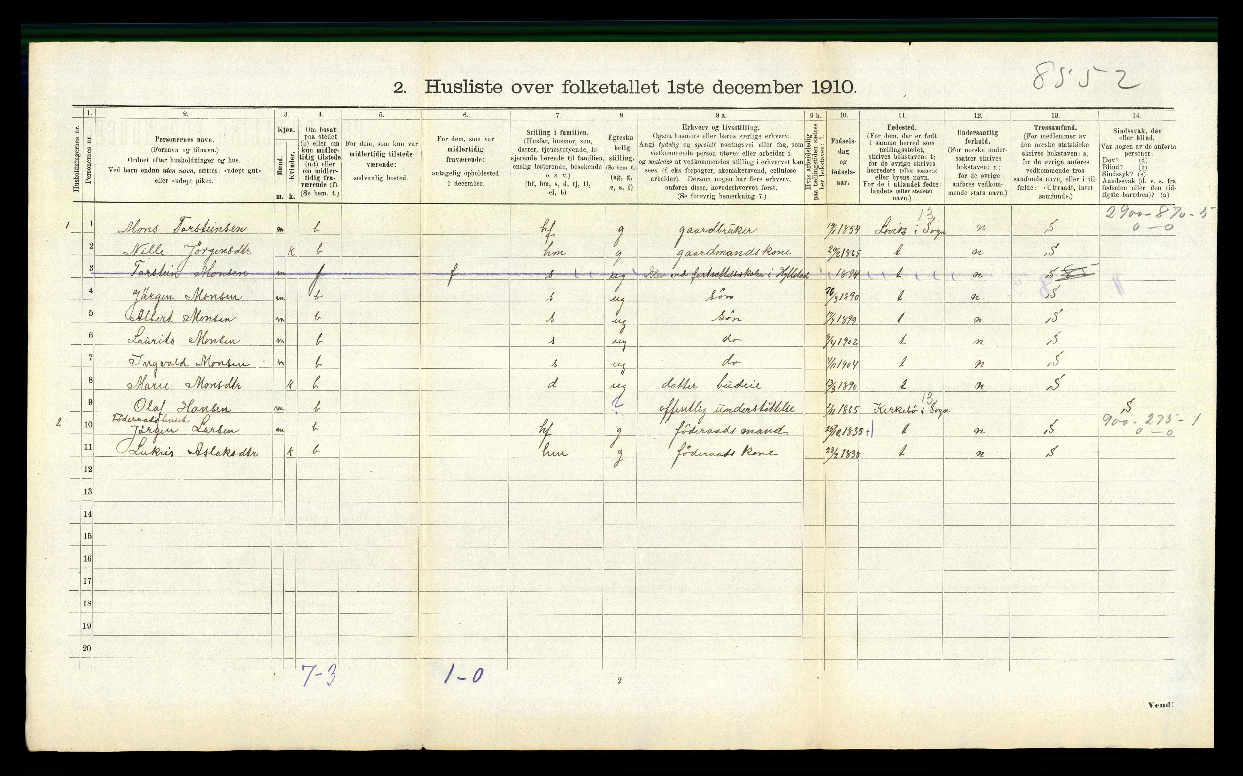 RA, 1910 census for Hyllestad, 1910, p. 682