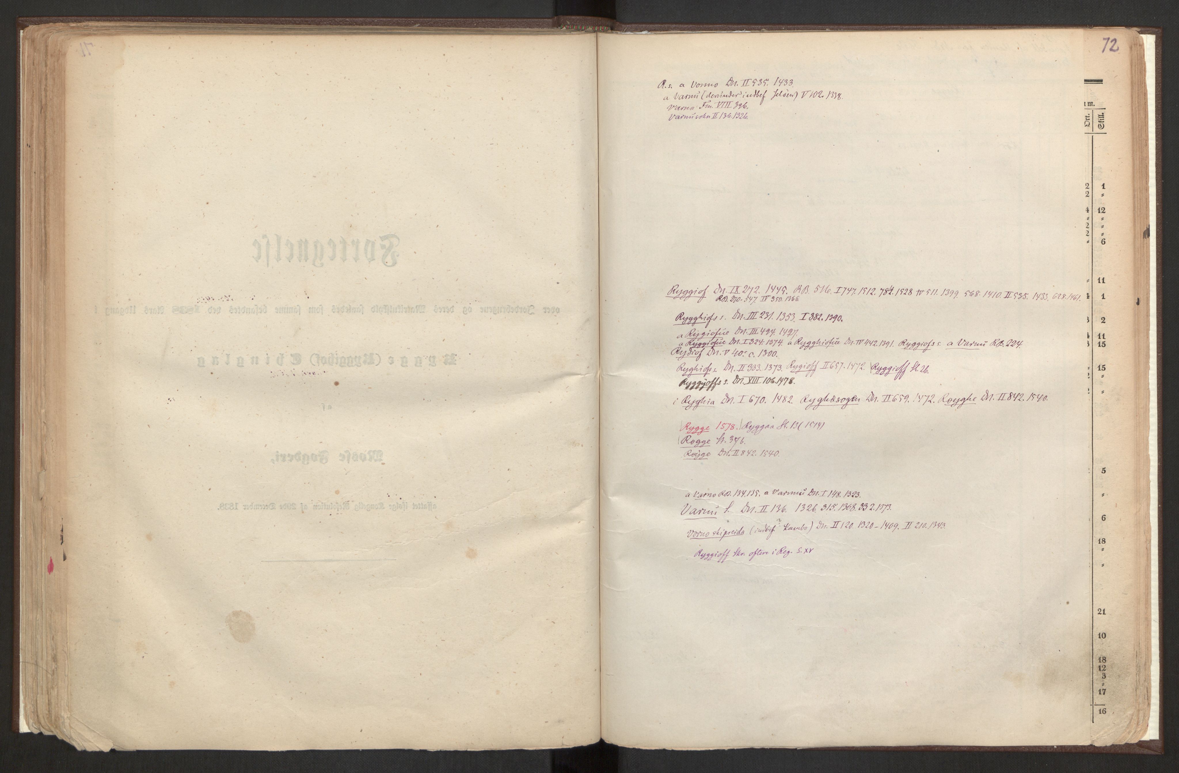 Rygh, RA/PA-0034/F/Fb/L0001: Matrikkelen for 1838 - Smaalenes amt (Østfold fylke), 1838, p. 72a