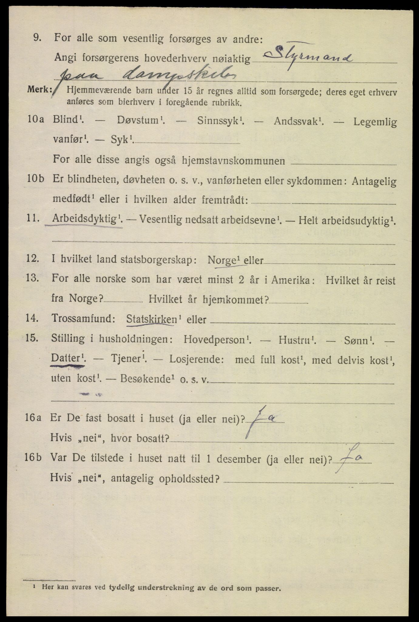 SAK, 1920 census for Arendal, 1920, p. 10013