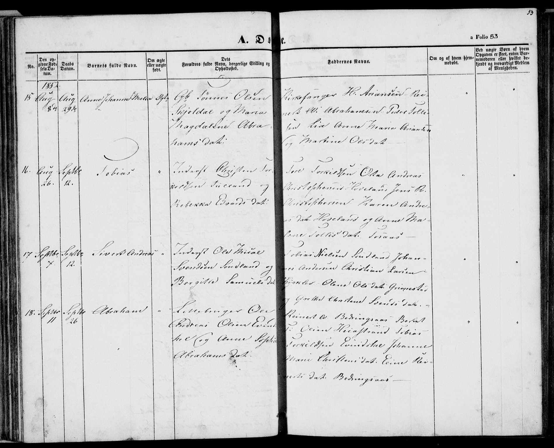 Herad sokneprestkontor, AV/SAK-1111-0018/F/Fa/Faa/L0004: Parish register (official) no. A 4, 1844-1853, p. 53