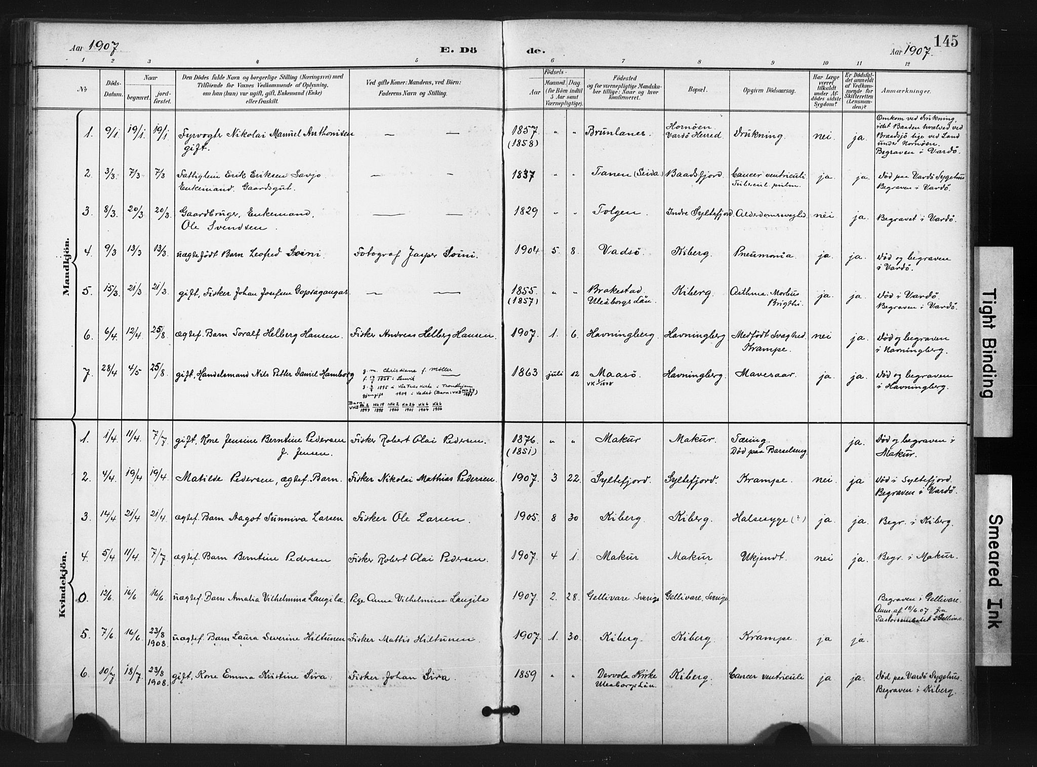 Vardø sokneprestkontor, SATØ/S-1332/H/Ha/L0011kirke: Parish register (official) no. 11, 1897-1911, p. 145